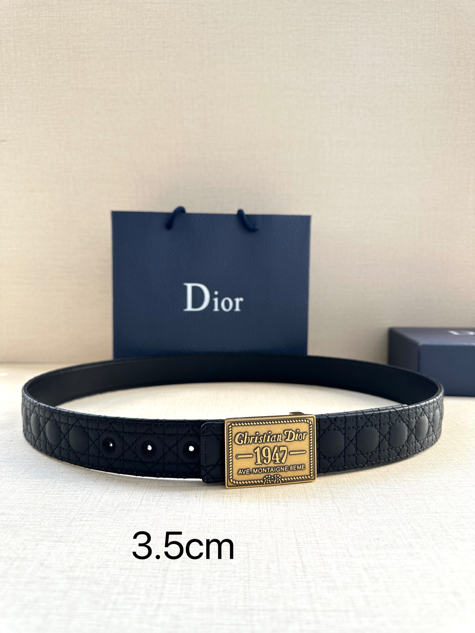Dior Pin Buckle Belt Cow Leather Black Adjustable M