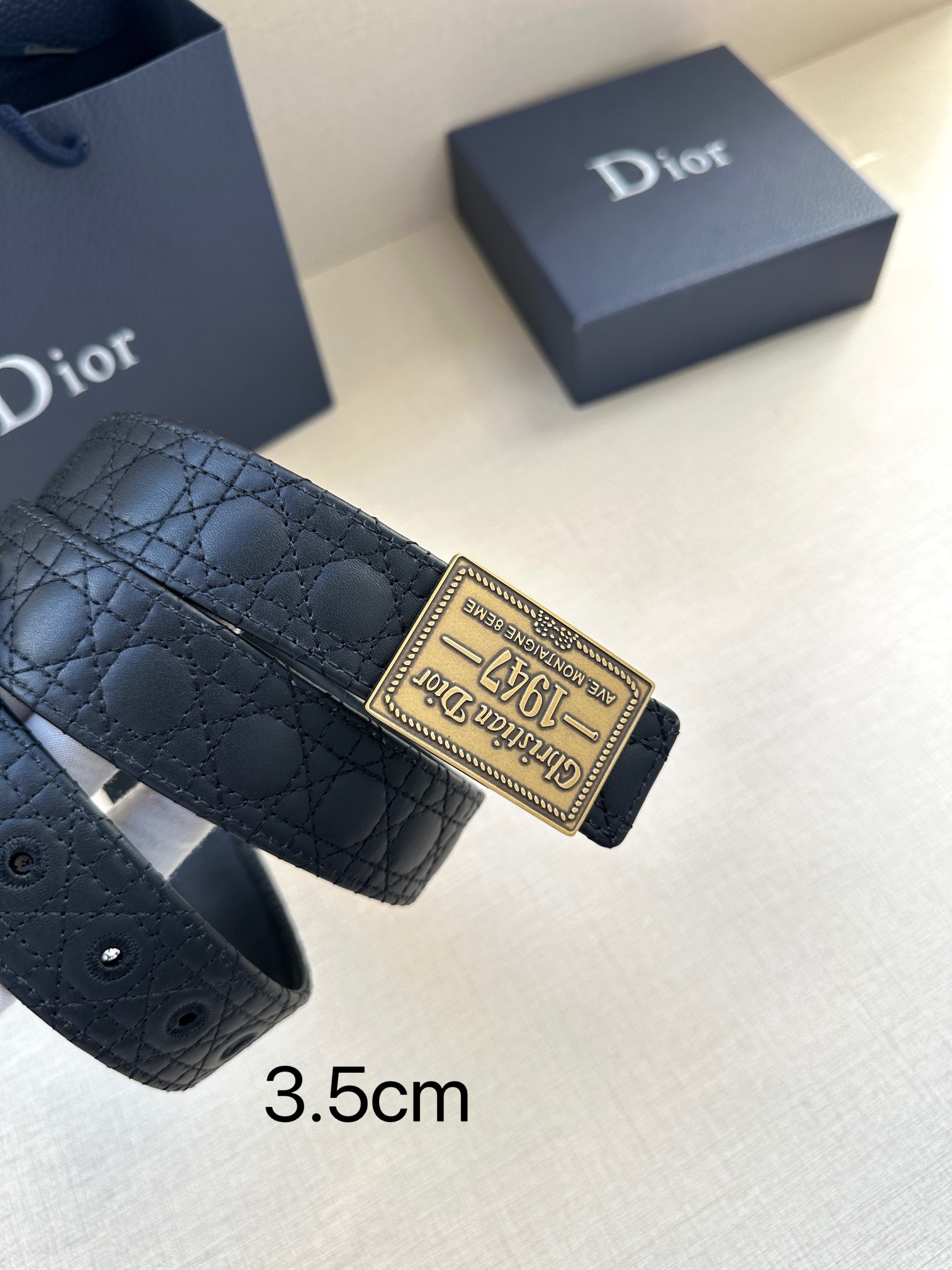 Dior Pin Buckle Belt Cow Leather Black Adjustable M
