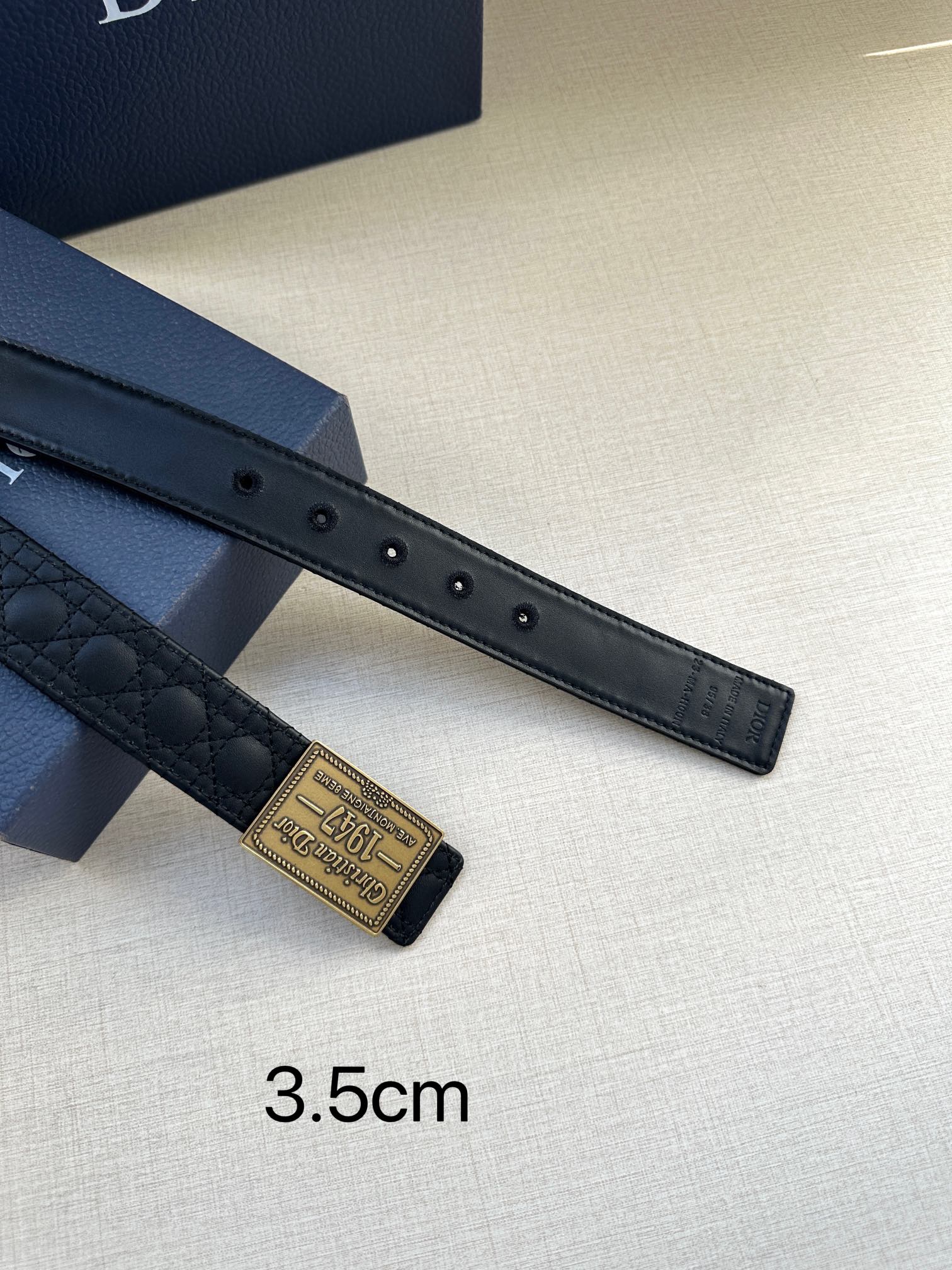 Dior Pin Buckle Belt Cow Leather Black Adjustable M