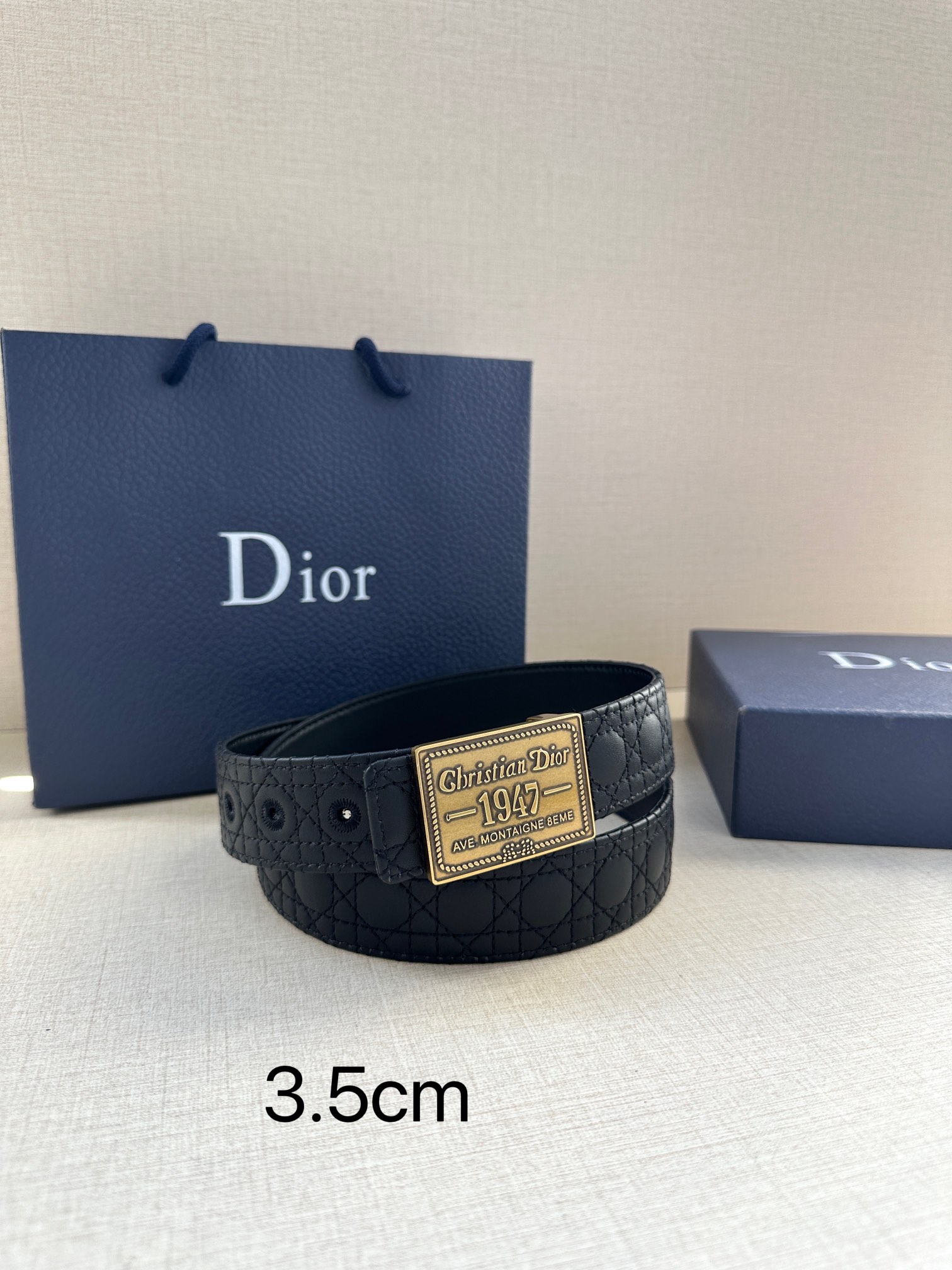 Dior Pin Buckle Belt Cow Leather Black Adjustable M