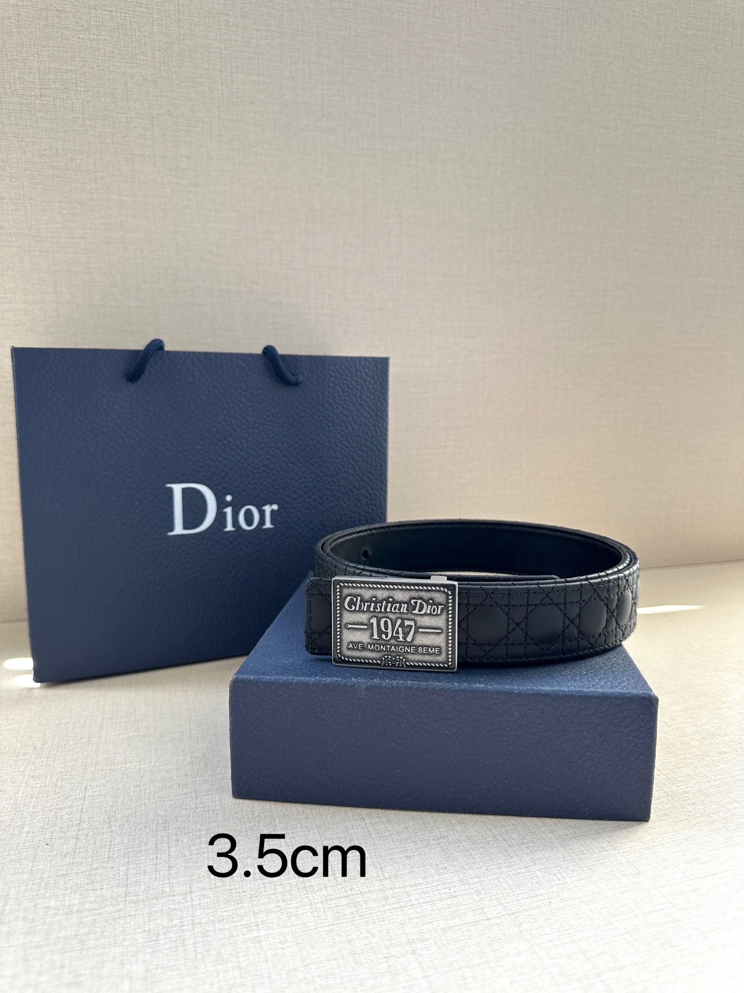 Dior Pin Buckle Belt Cow Leather Black Adjustable M