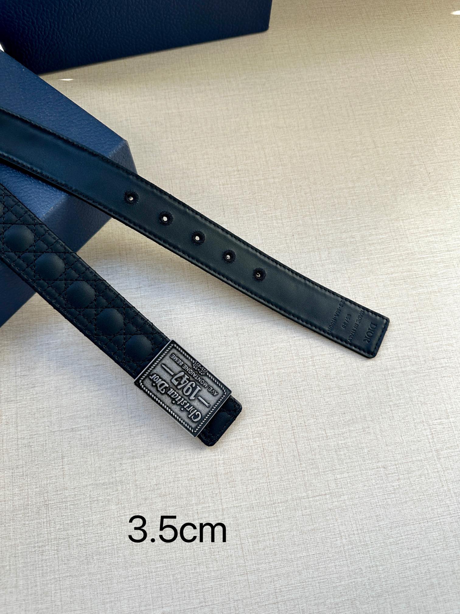 Dior Pin Buckle Belt Cow Leather Black Adjustable M