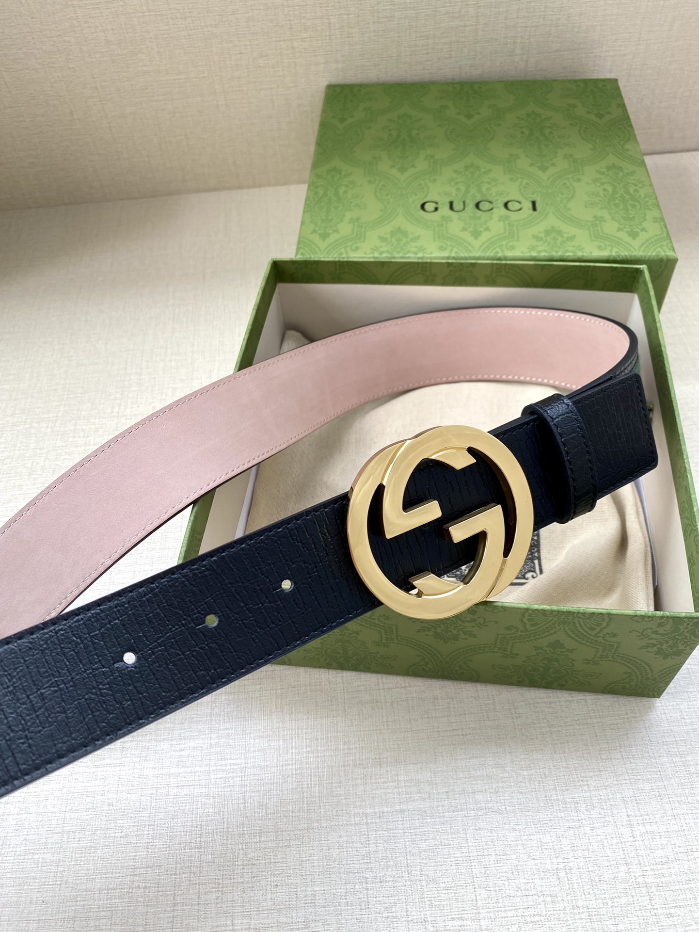 Gucci Leather Belt Top Grain Leather Black M