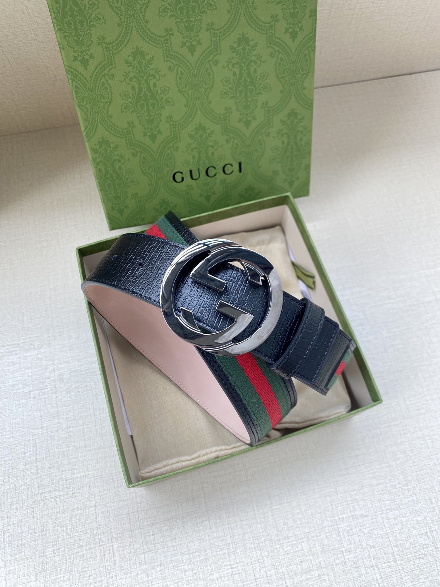 Gucci Leather Belt Top Grain Leather Black M