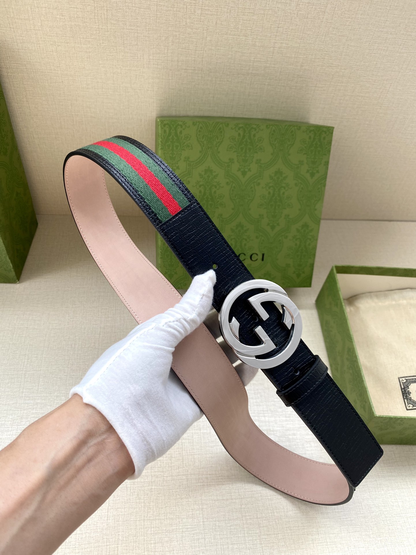 Gucci Leather Belt Top Grain Leather Black M