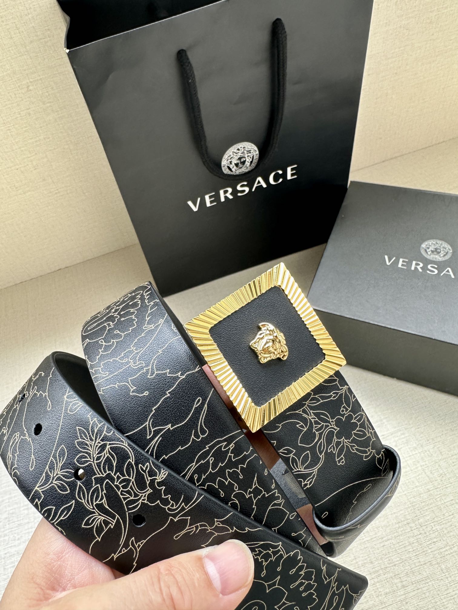 Versace Basic Belt Cow Leather S-m-l