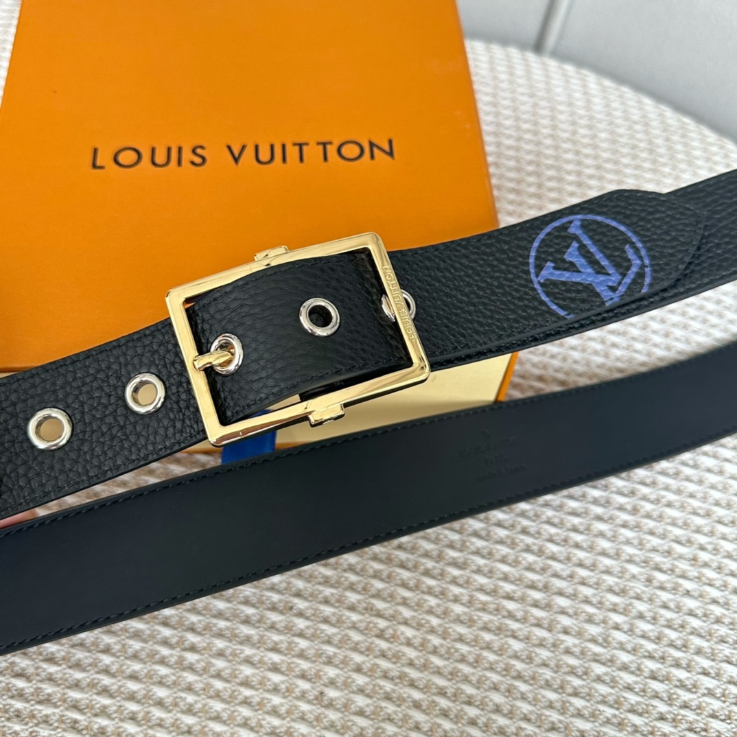 Louis Vuitton Male Basic Belt Cow Leather 35mm-l-s