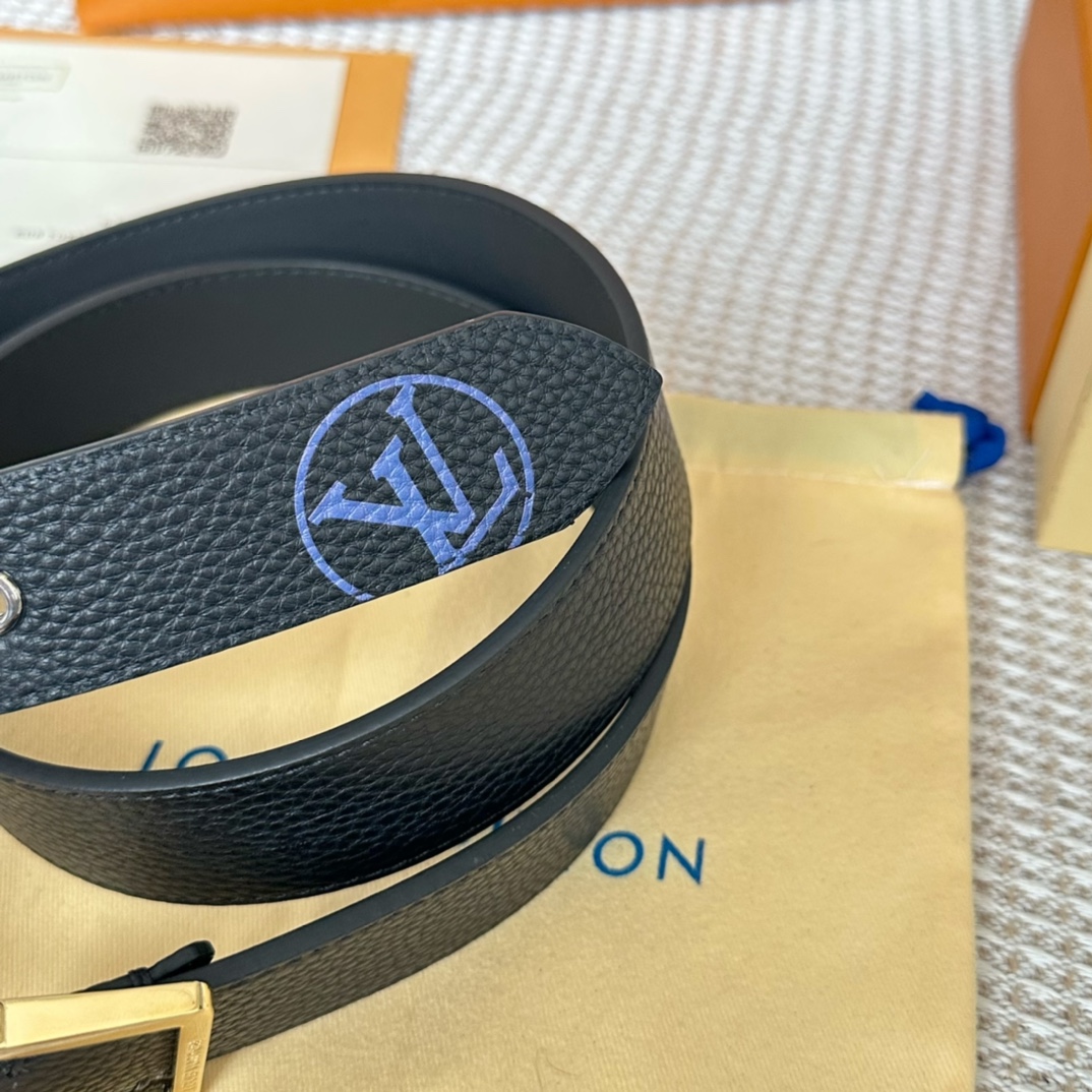 Louis Vuitton Male Basic Belt Cow Leather 35mm-l-s