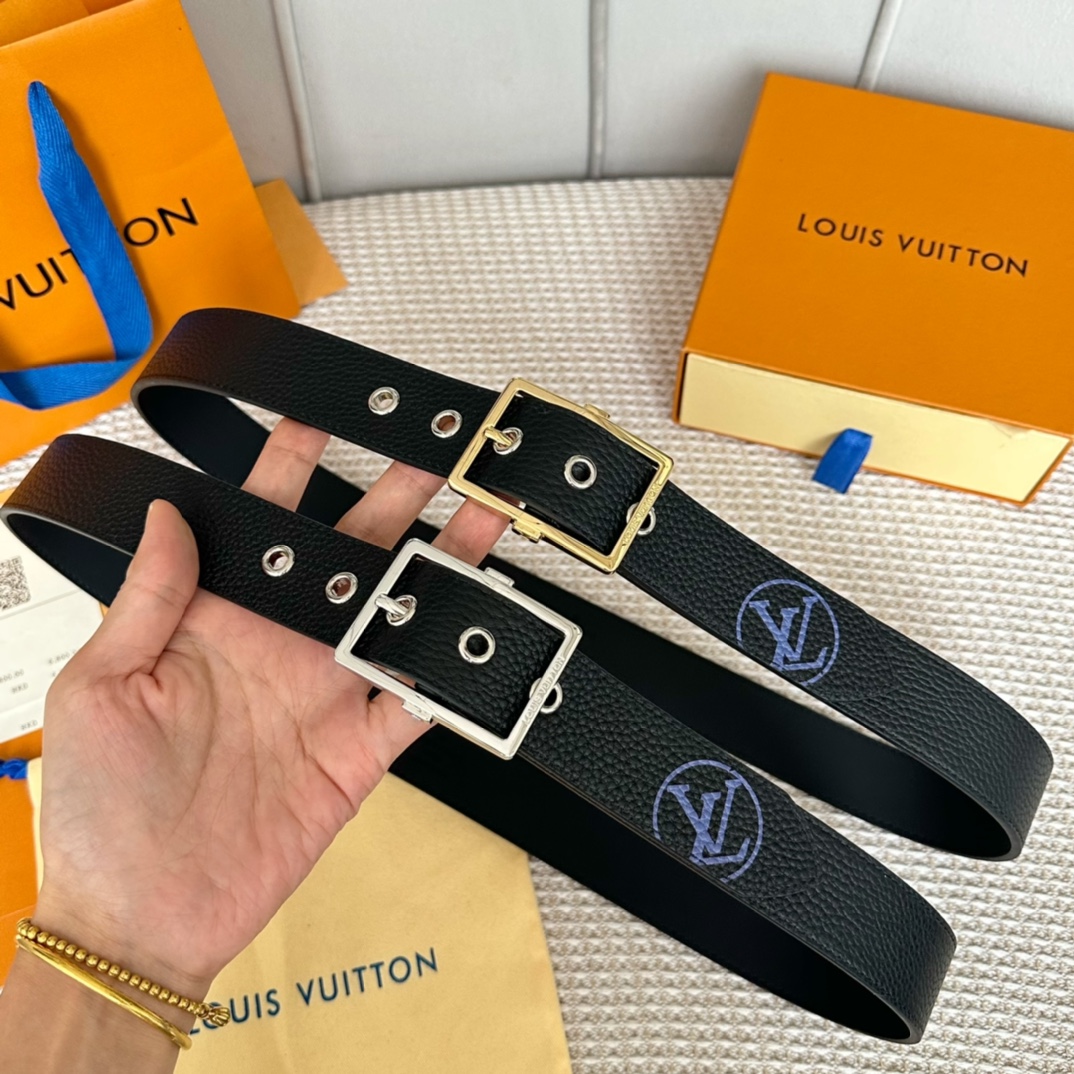 Louis Vuitton Male Basic Belt Cow Leather 35mm-l-s