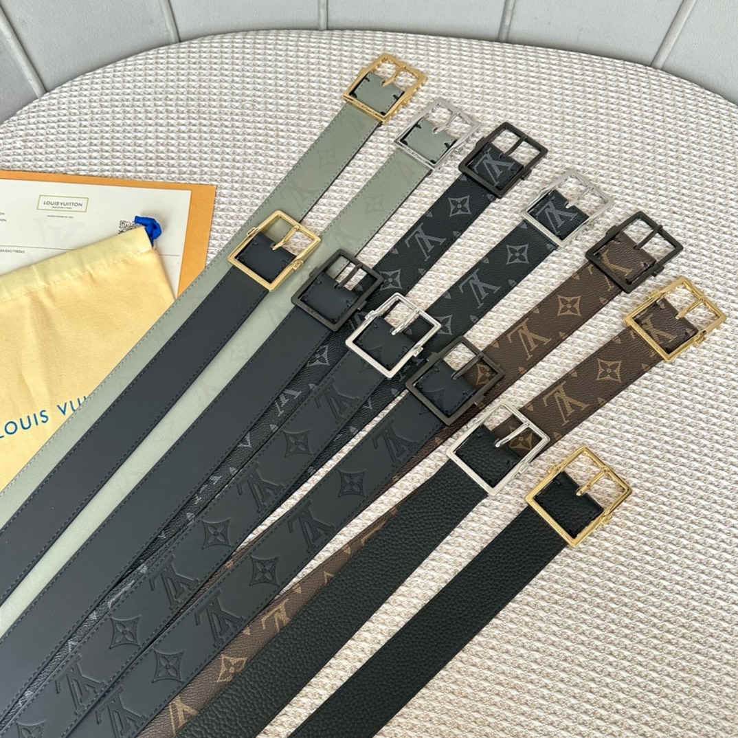 Louis Vuitton Male Basic Belt Cow Leather 35mm-l-s