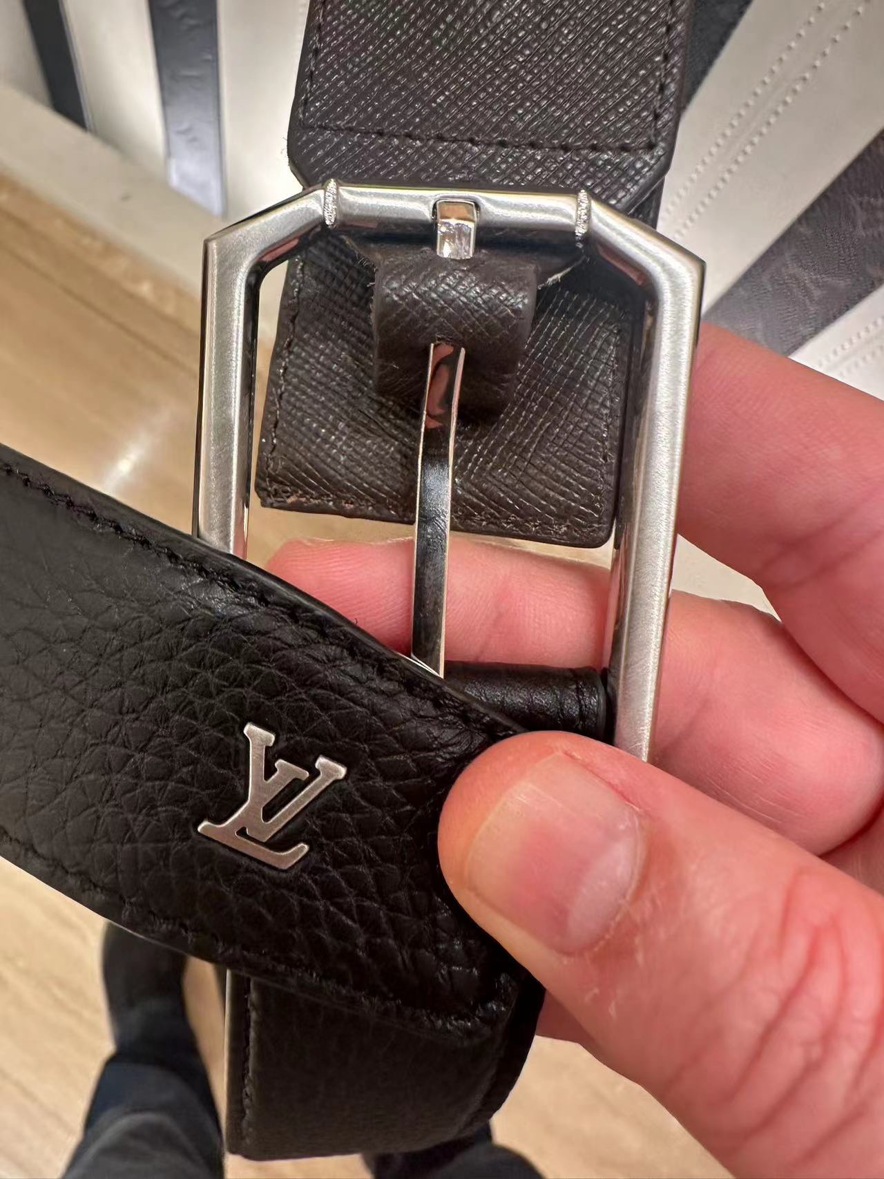 Louis Vuitton Male Basic Belt Cow Leather 35mm