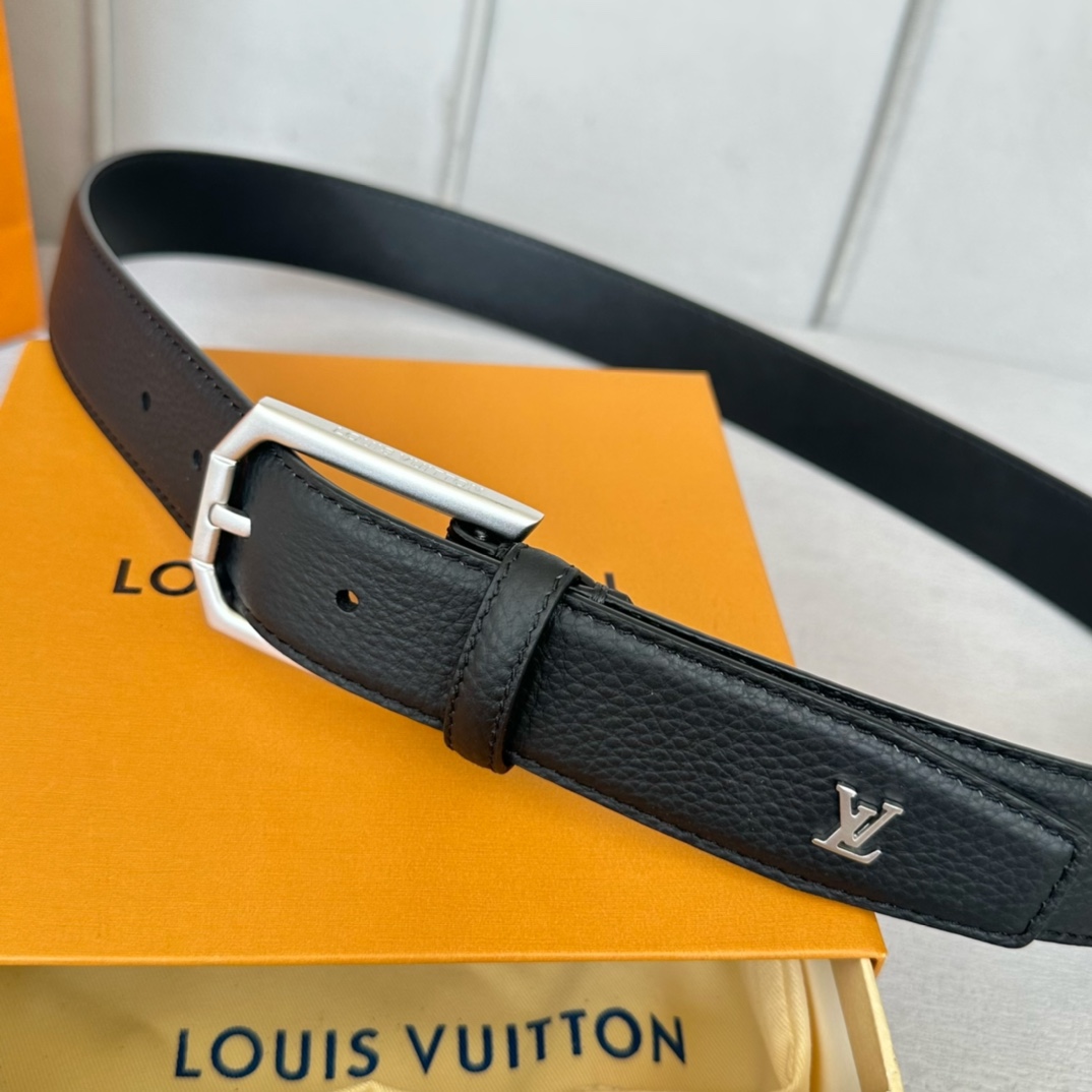 Louis Vuitton Male Basic Belt Cow Leather 35mm