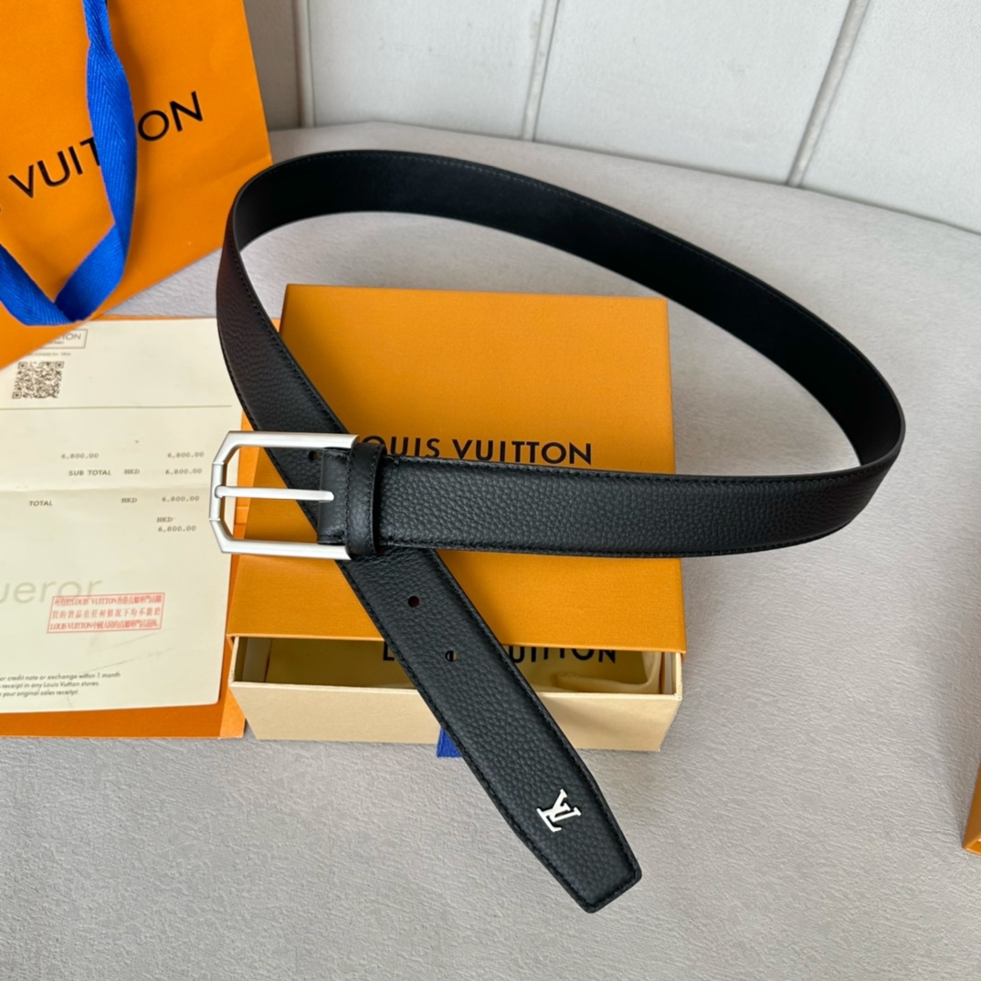 Louis Vuitton Male Basic Belt Cow Leather 35mm