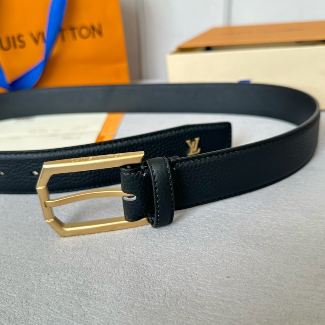 Louis Vuitton Male Basic Belt Cow Leather 35mm