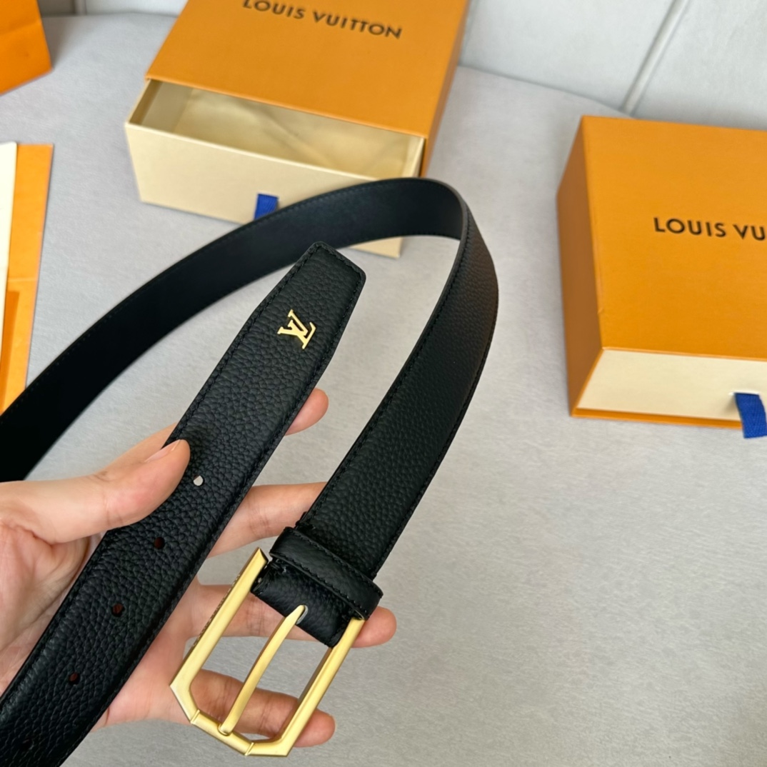 Louis Vuitton Male Basic Belt Cow Leather 35mm