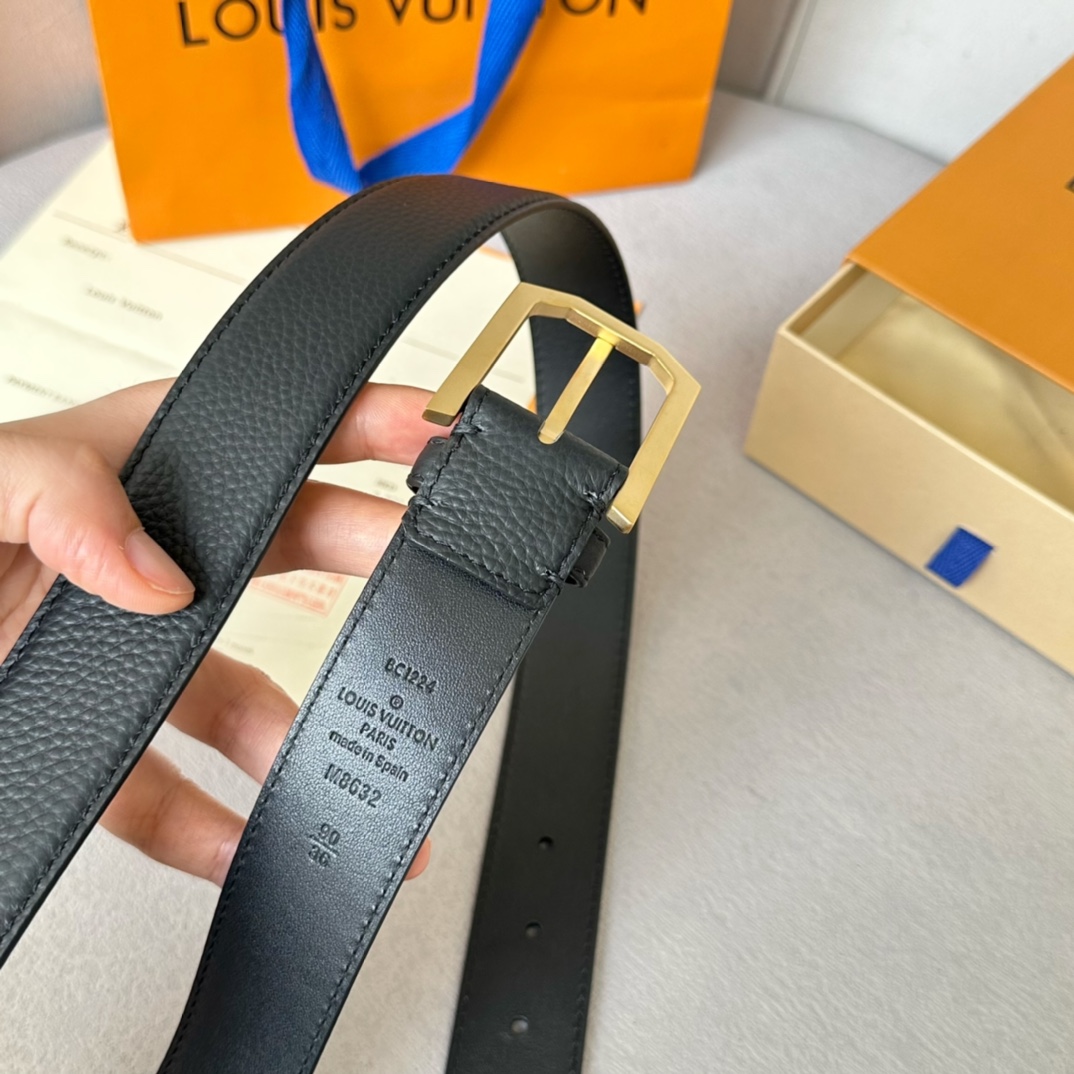 Louis Vuitton Male Basic Belt Cow Leather 35mm