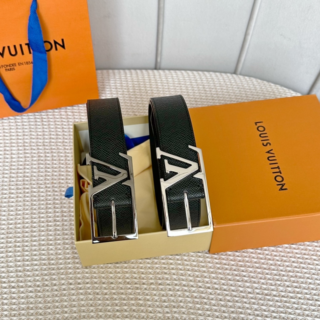 Louis Vuitton Male Basic Belt Cow Leather 35mm