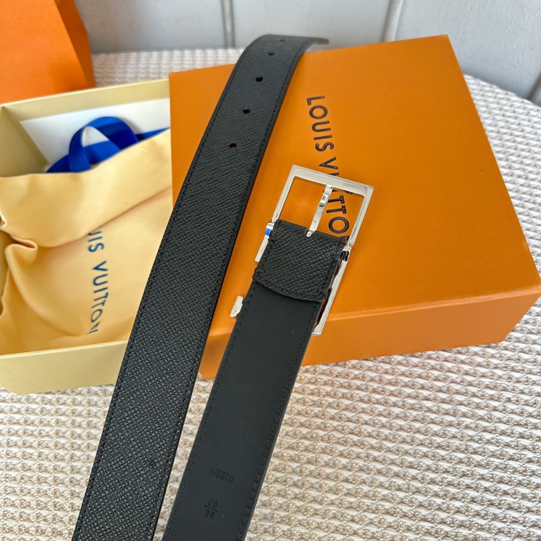 Louis Vuitton Male Basic Belt Cow Leather 35mm