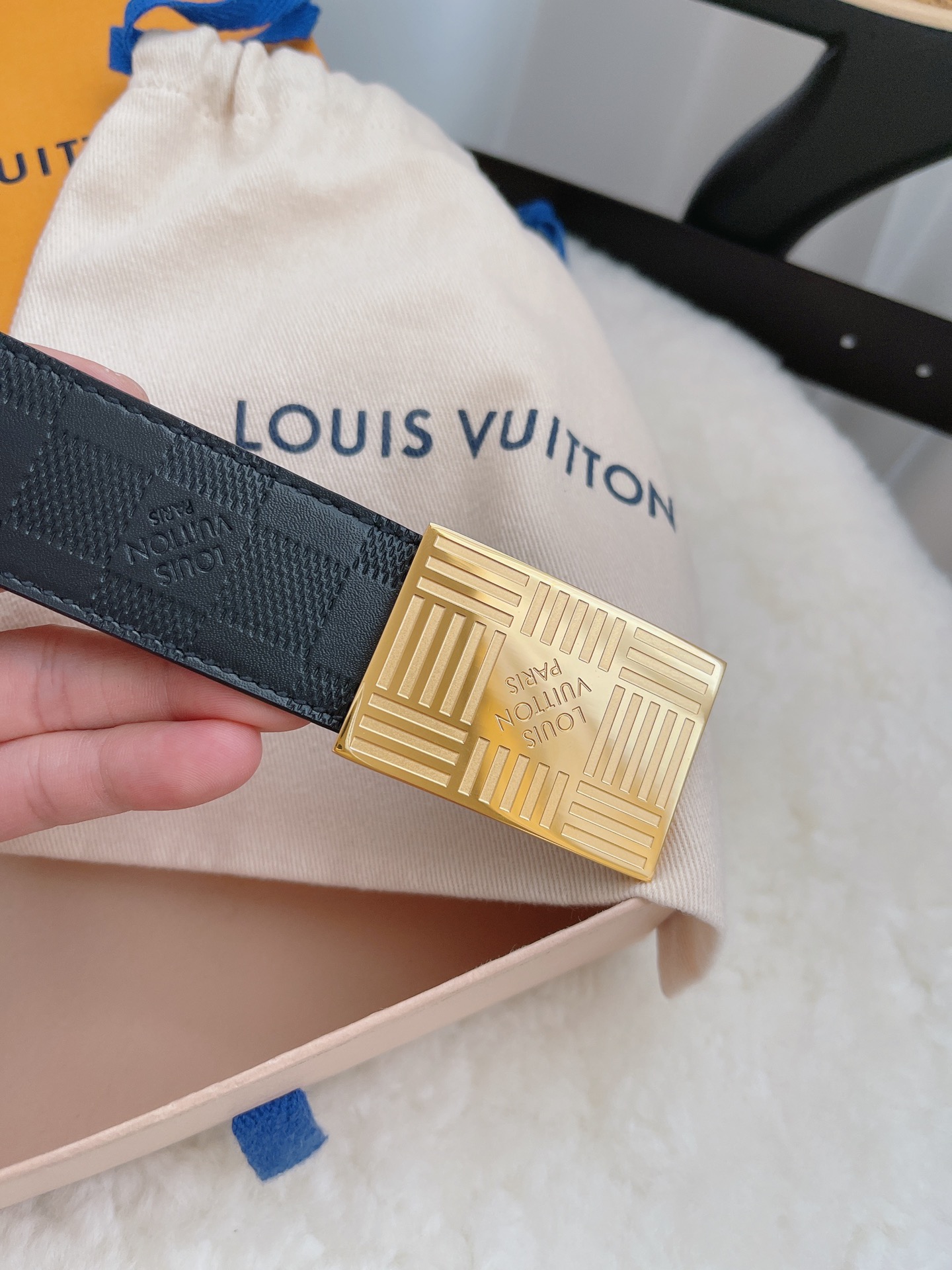 Louis Vuitton Male Leather Belt M-l