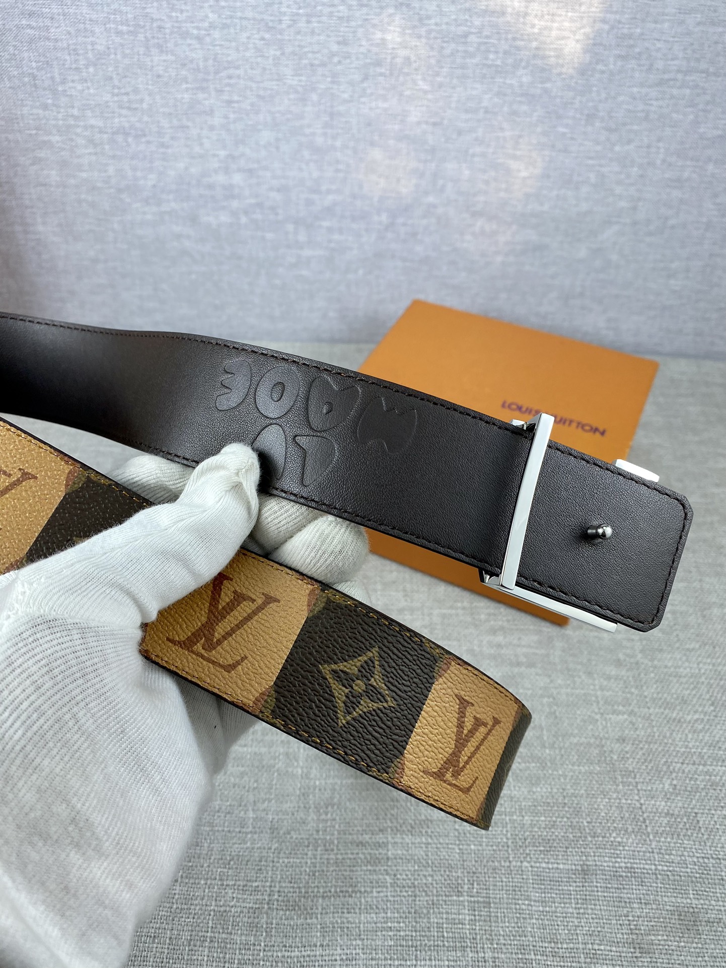 Louis Vuitton Male Basic Belt Cow Leather S-m-l
