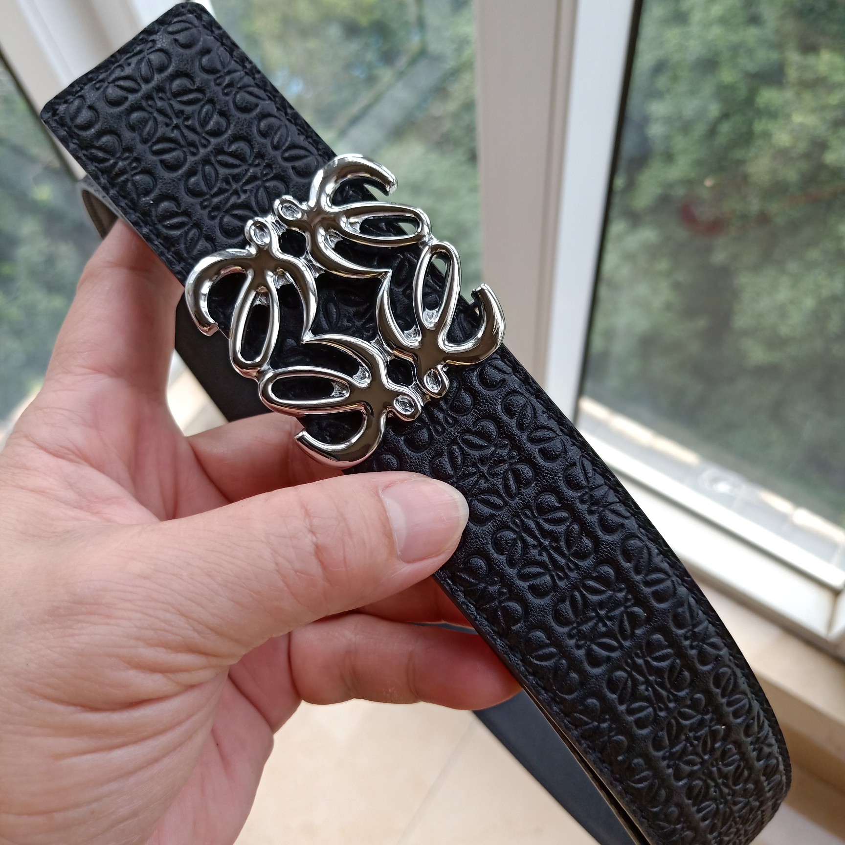 Loewe Male Leather Belt Top Grain Leather 8mm