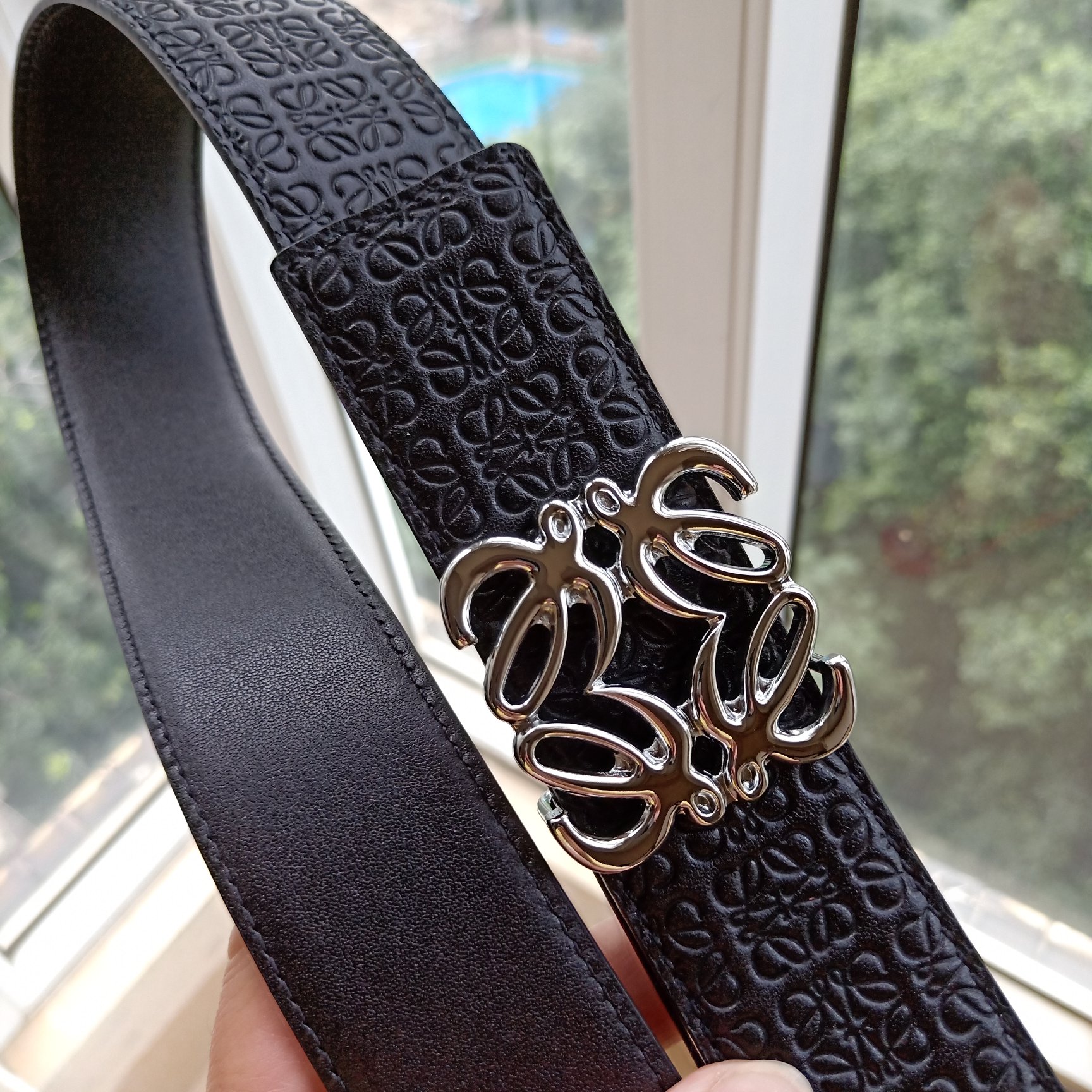 Loewe Male Leather Belt Top Grain Leather 8mm