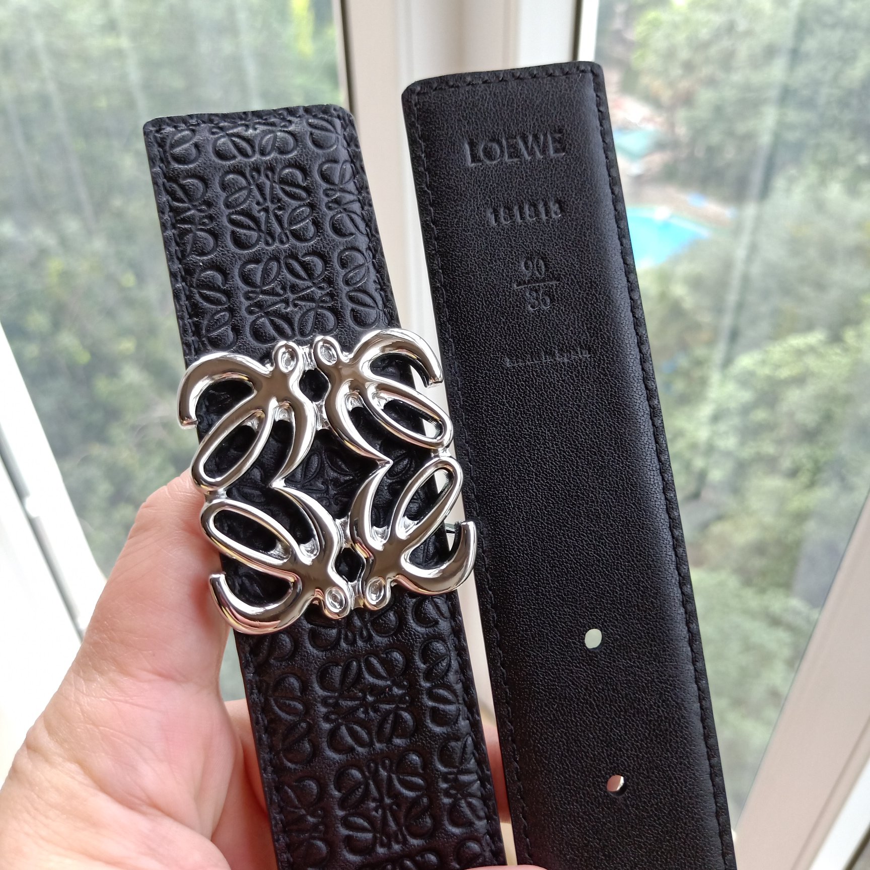 Loewe Male Leather Belt Top Grain Leather 8mm