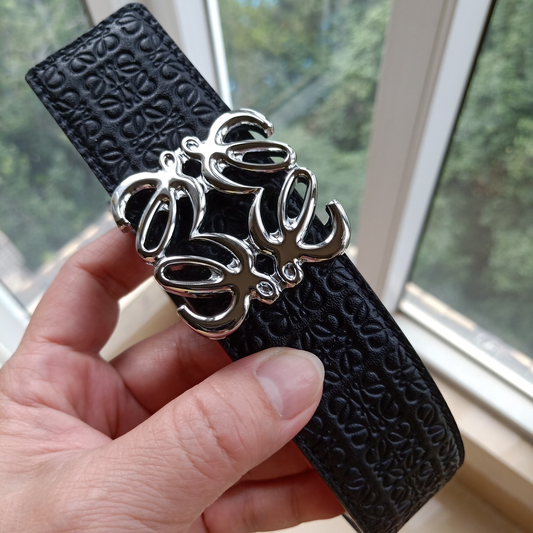 Loewe Male Leather Belt Top Grain Leather 8mm