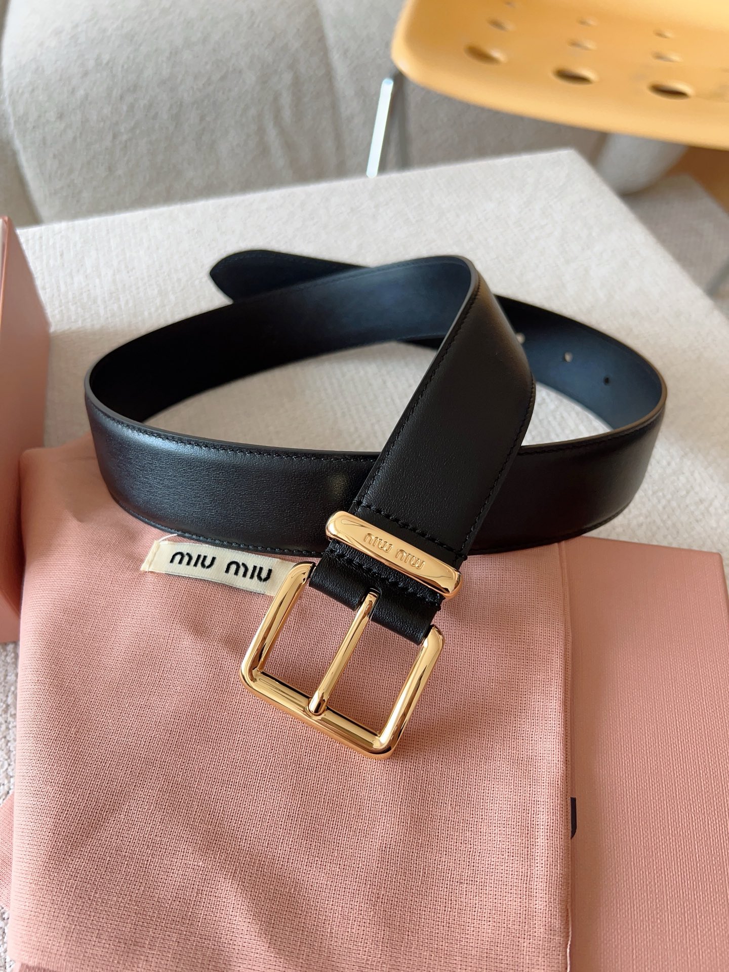 Miu Miu Female Leather Belt 35mm-m