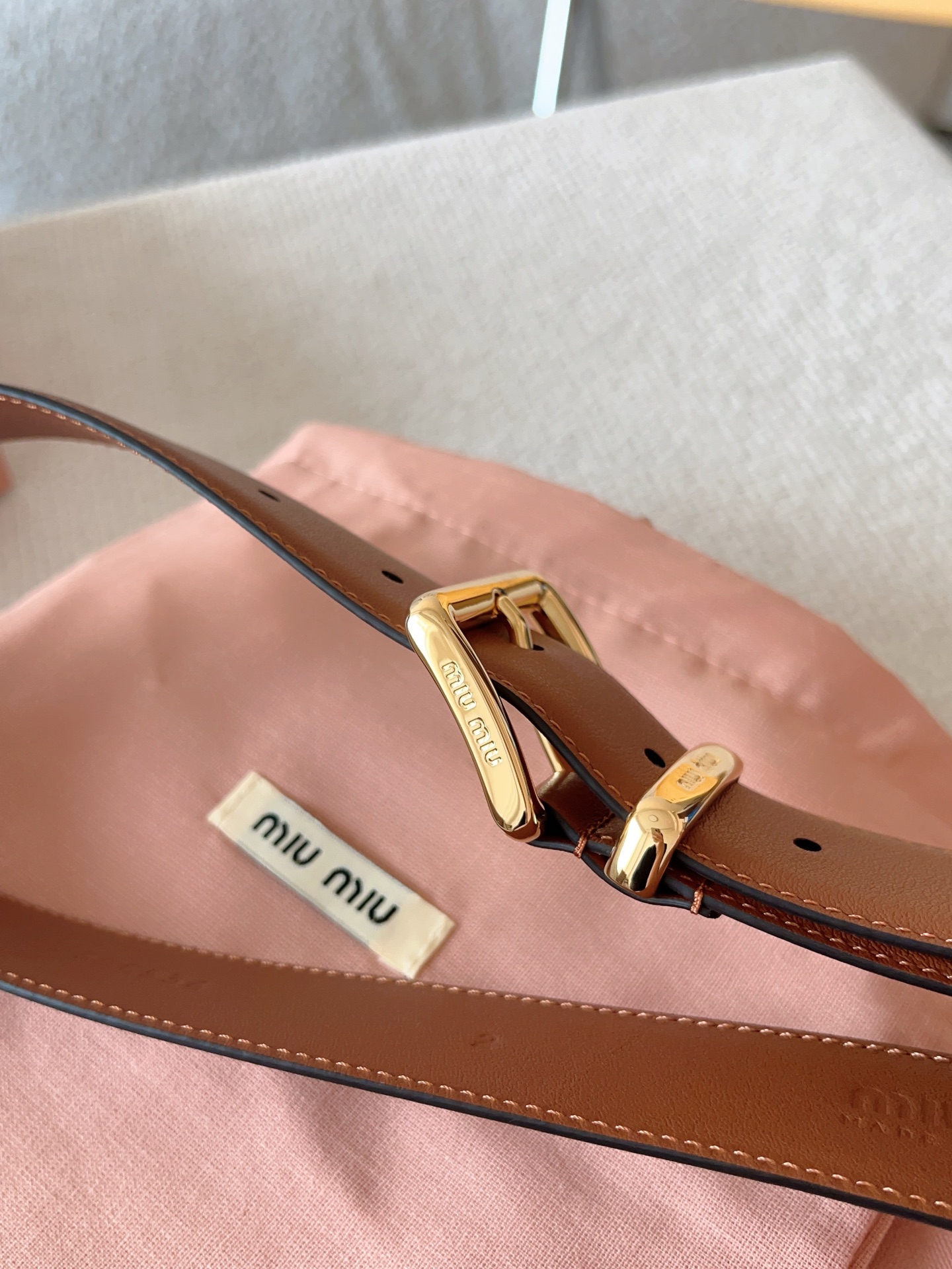 Miu Miu Female Leather Belt 35mm-m