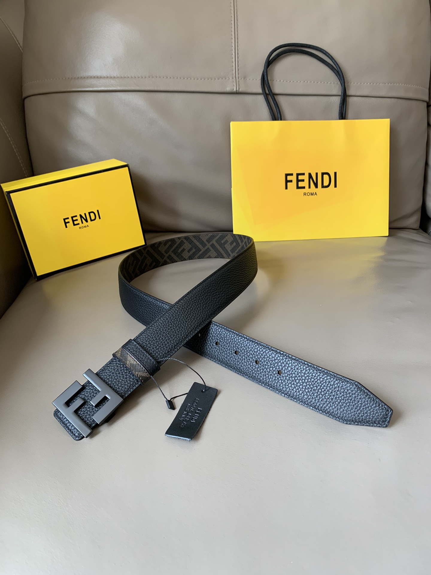 Male Leather Belt Cow Leather Brown M