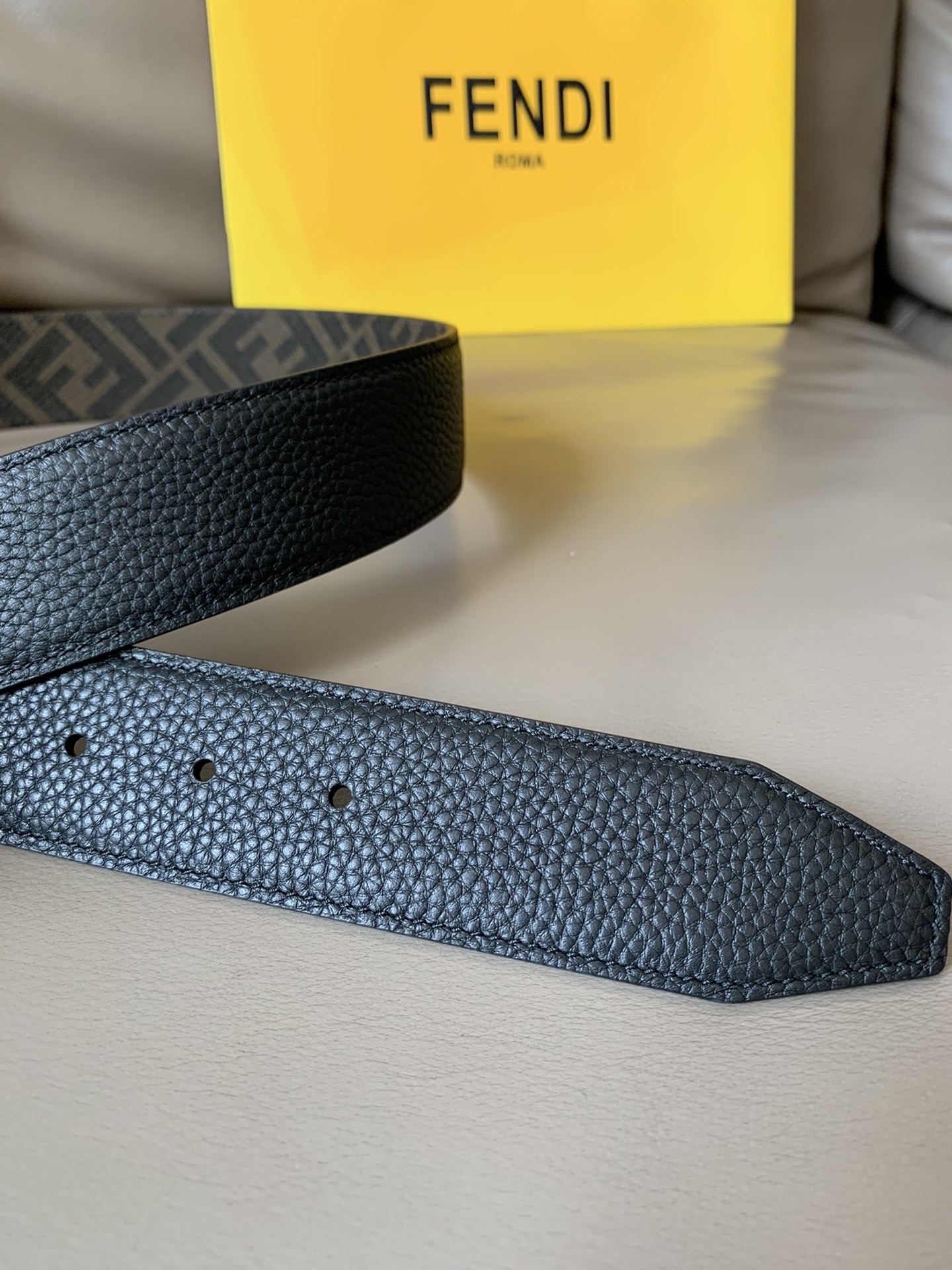 Male Leather Belt Cow Leather Brown M
