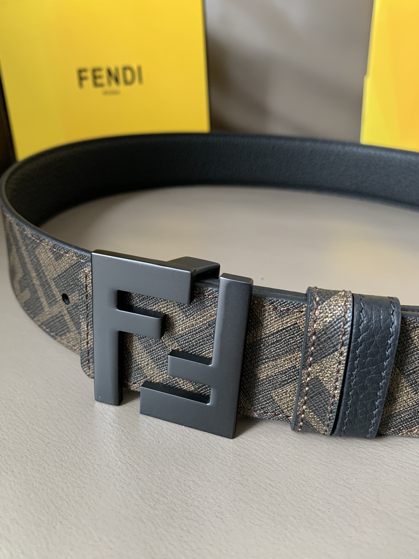 Male Leather Belt Cow Leather Brown M