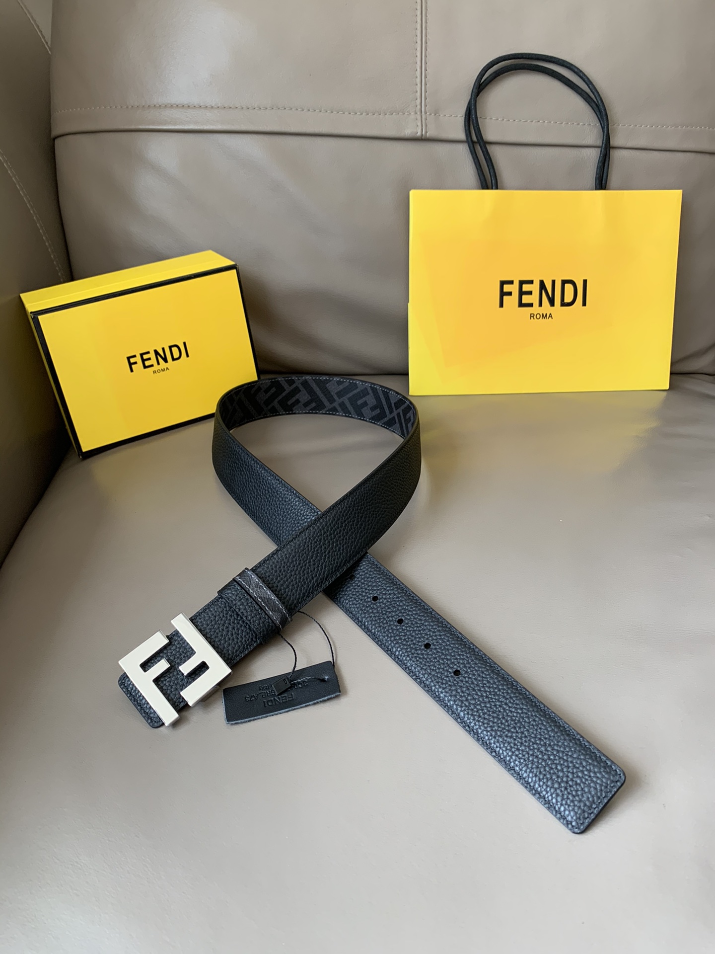 Male Leather Belt Cow Leather Brown M