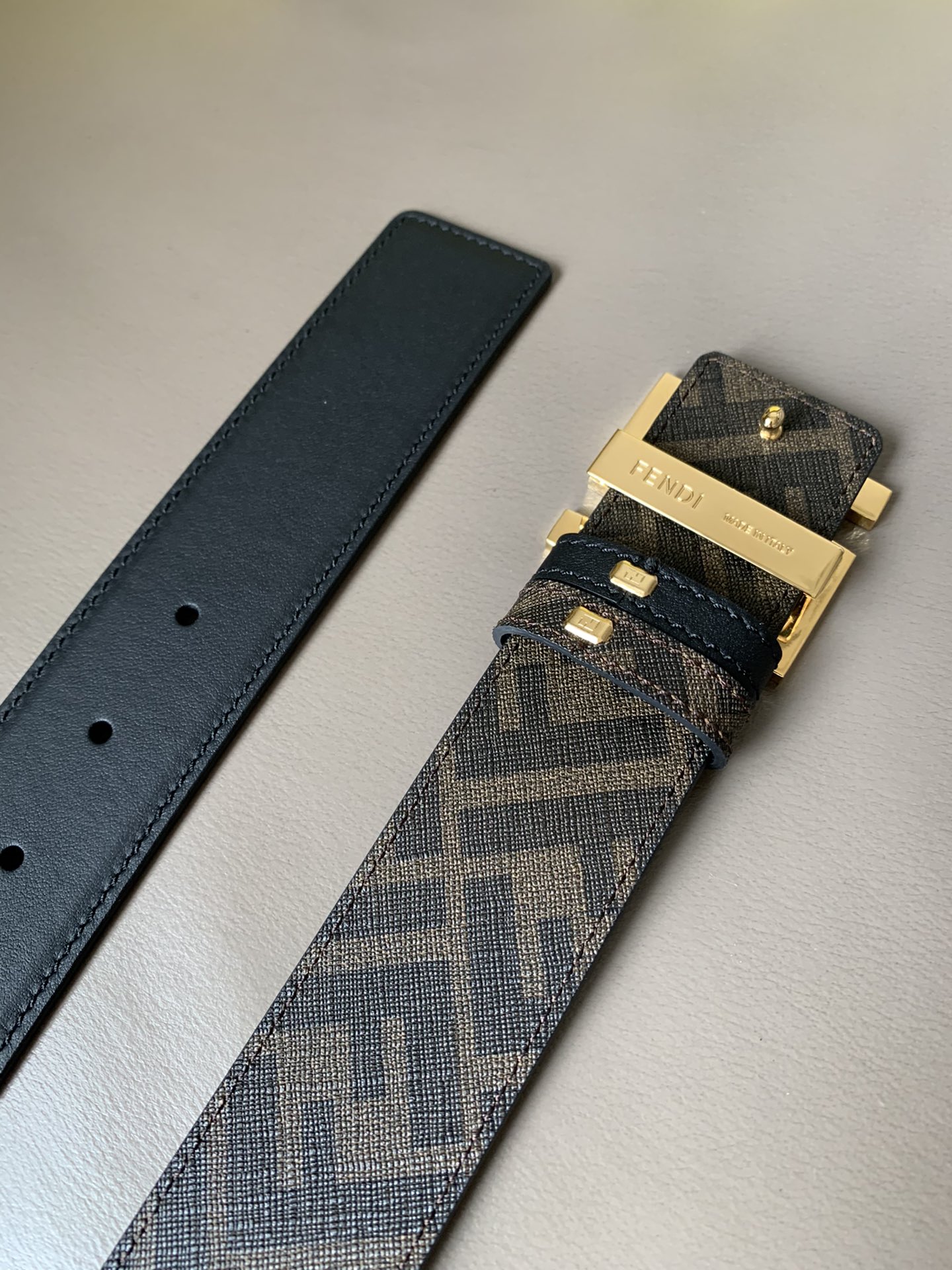 Male Leather Belt Cow Leather Brown M