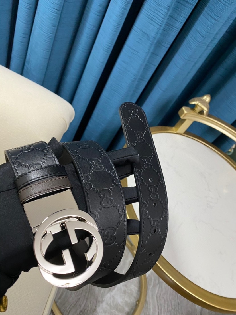 Gucci Male Leather Belt 37mm-s
