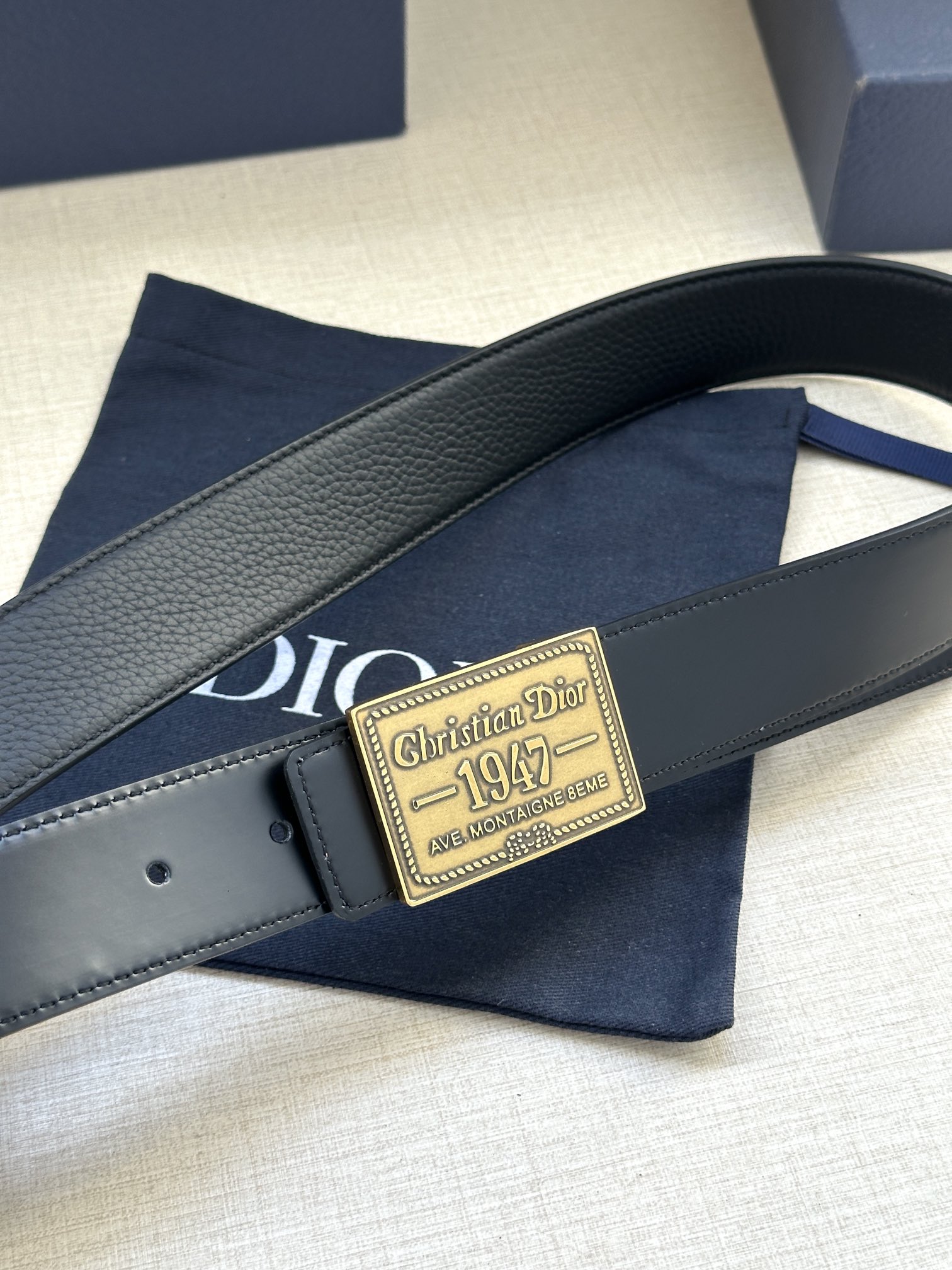 Male Basic Belt Cow Leather Black M