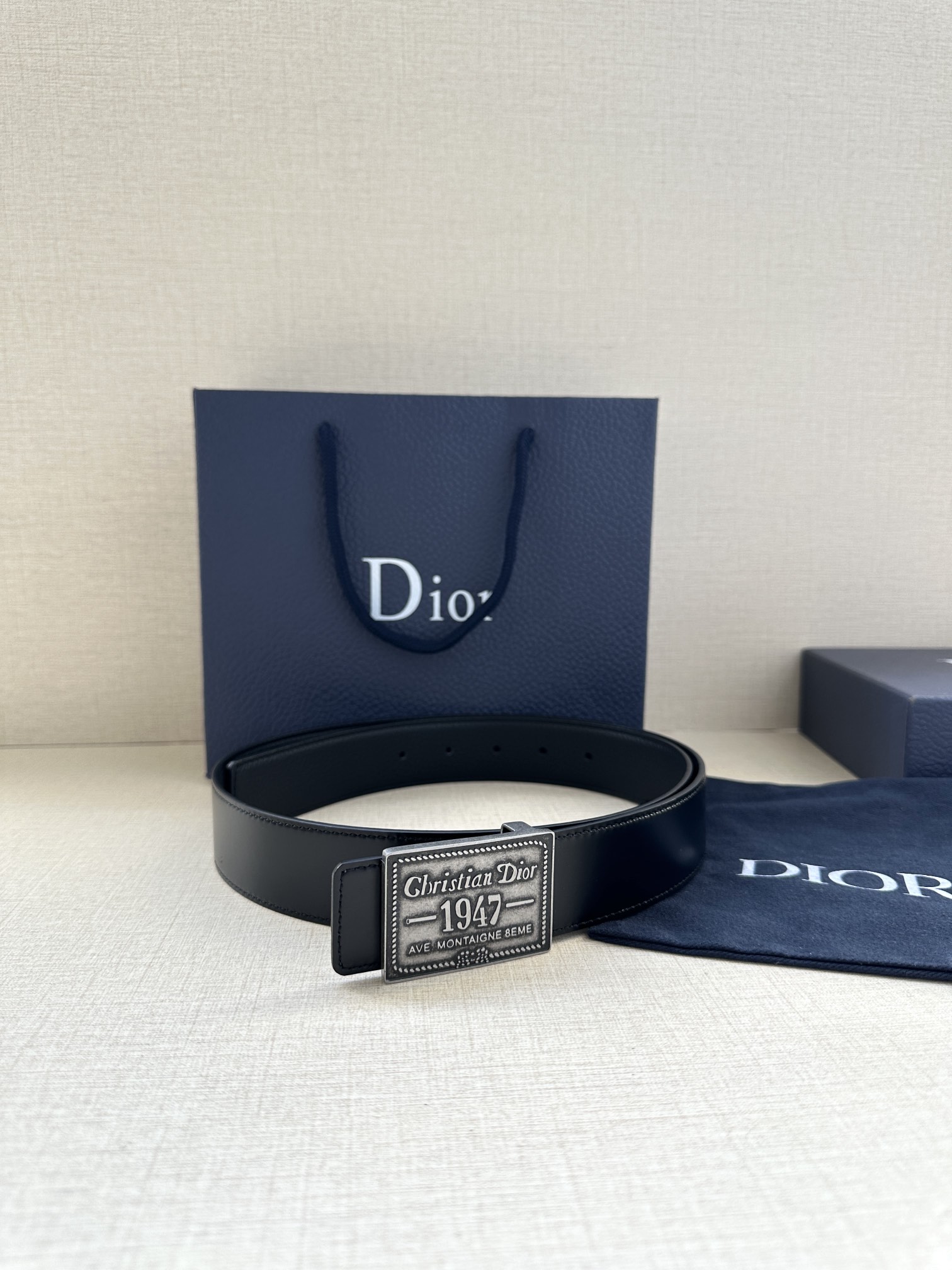 Male Basic Belt Cow Leather Black M