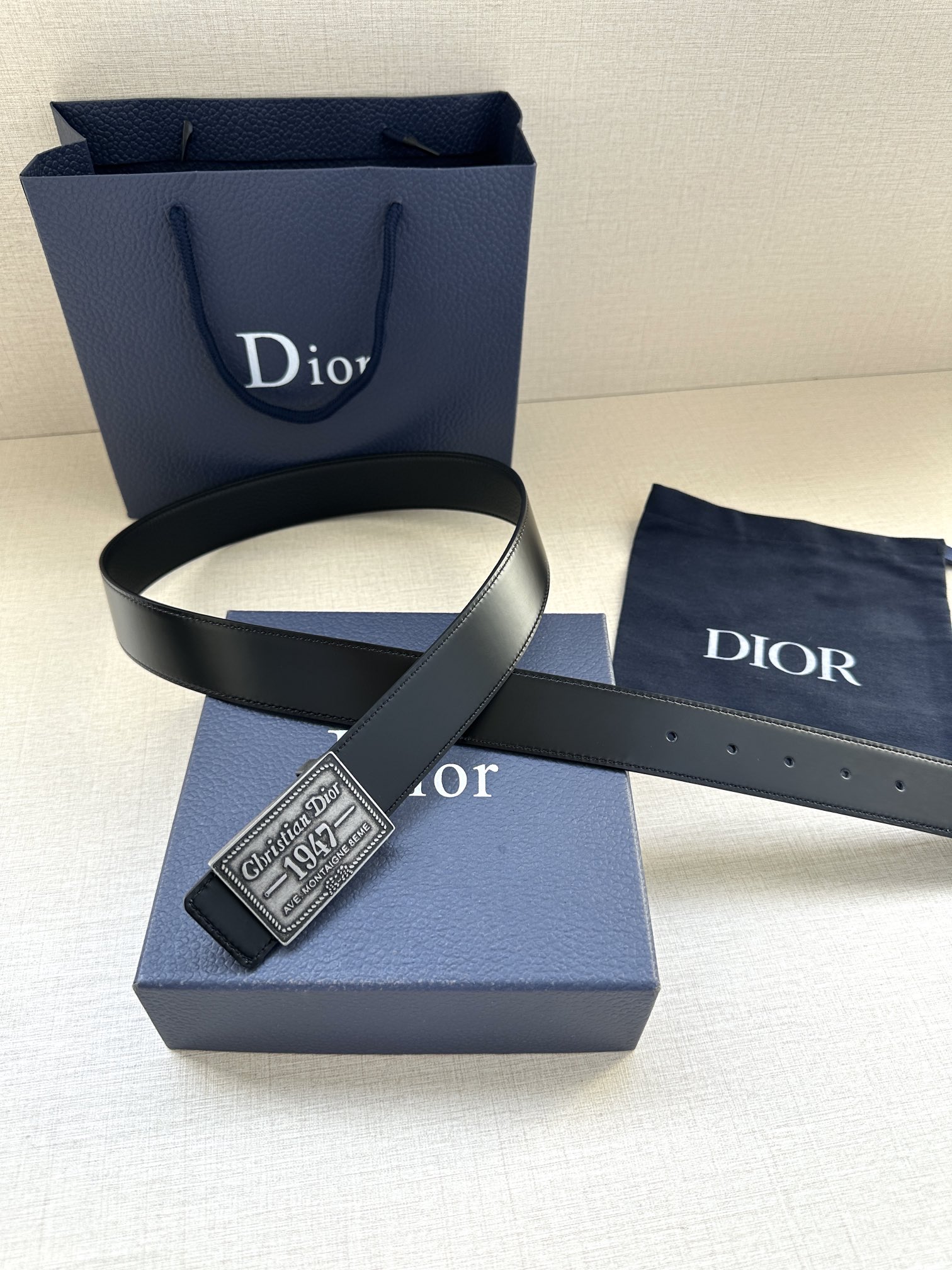 Male Basic Belt Cow Leather Black M