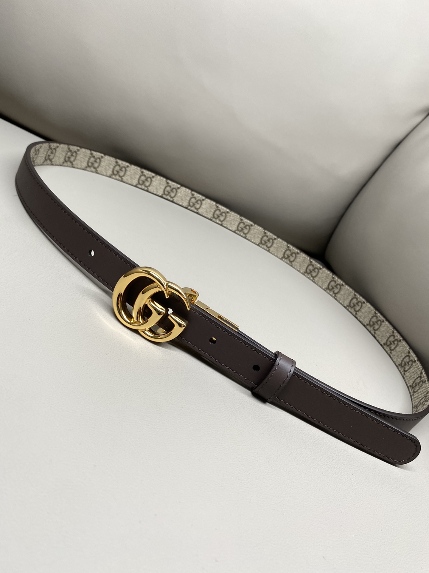 Gucci Female Basic Belt Canvas Black Narrow Width S-m