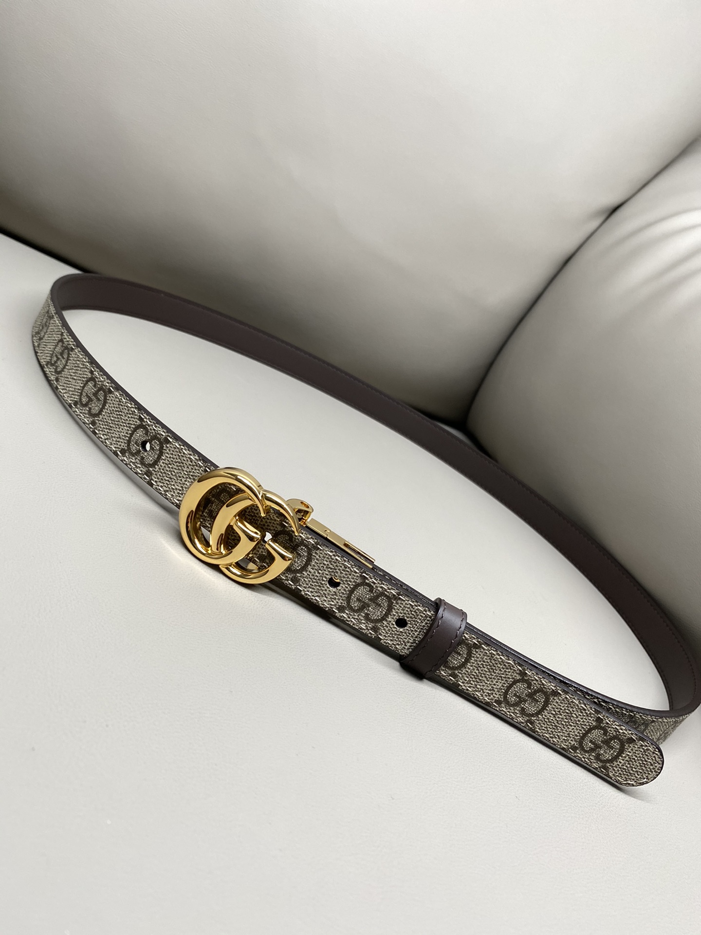 Gucci Female Basic Belt Canvas Black Narrow Width S-m