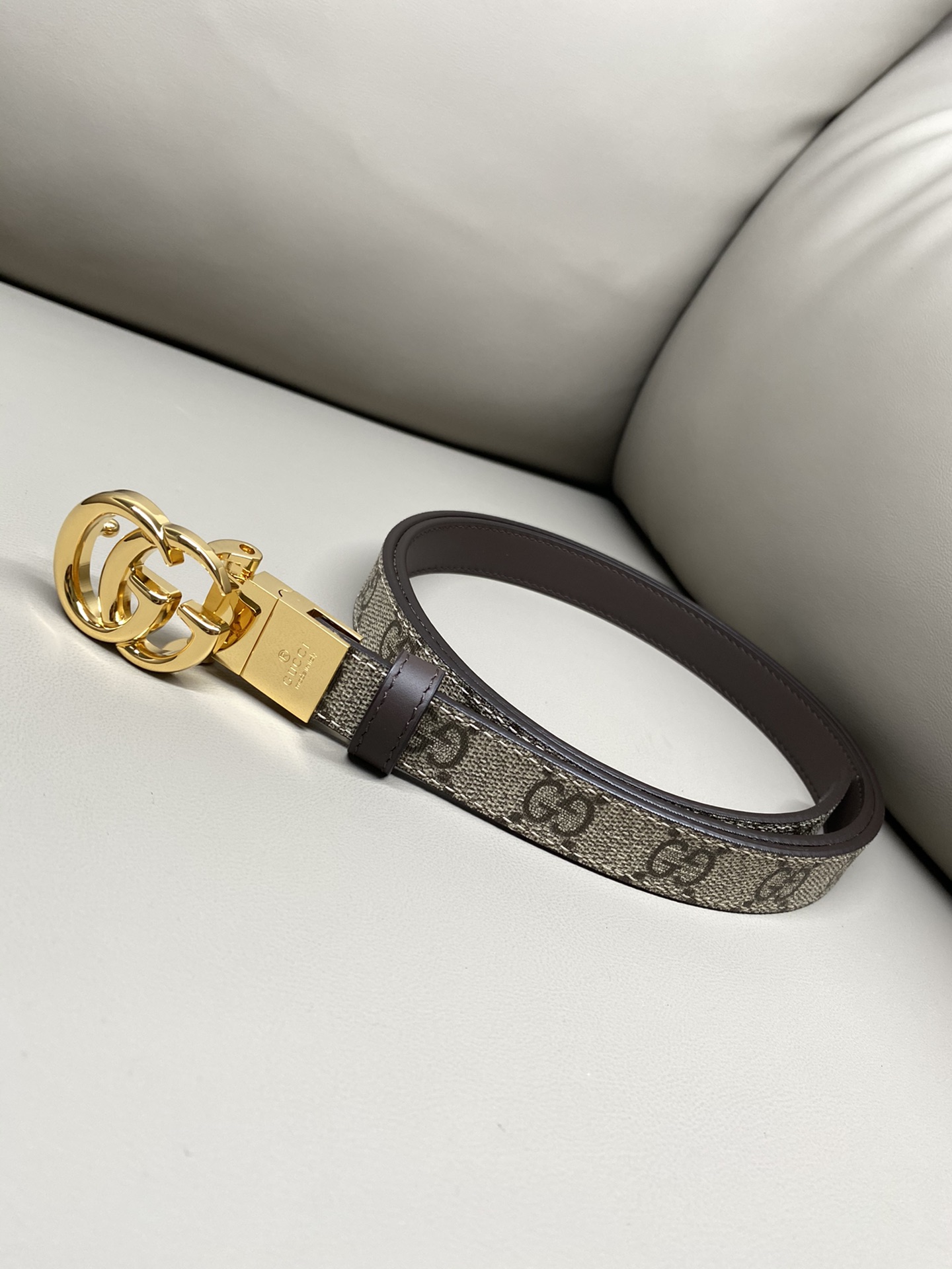 Gucci Female Basic Belt Canvas Black Narrow Width S-m