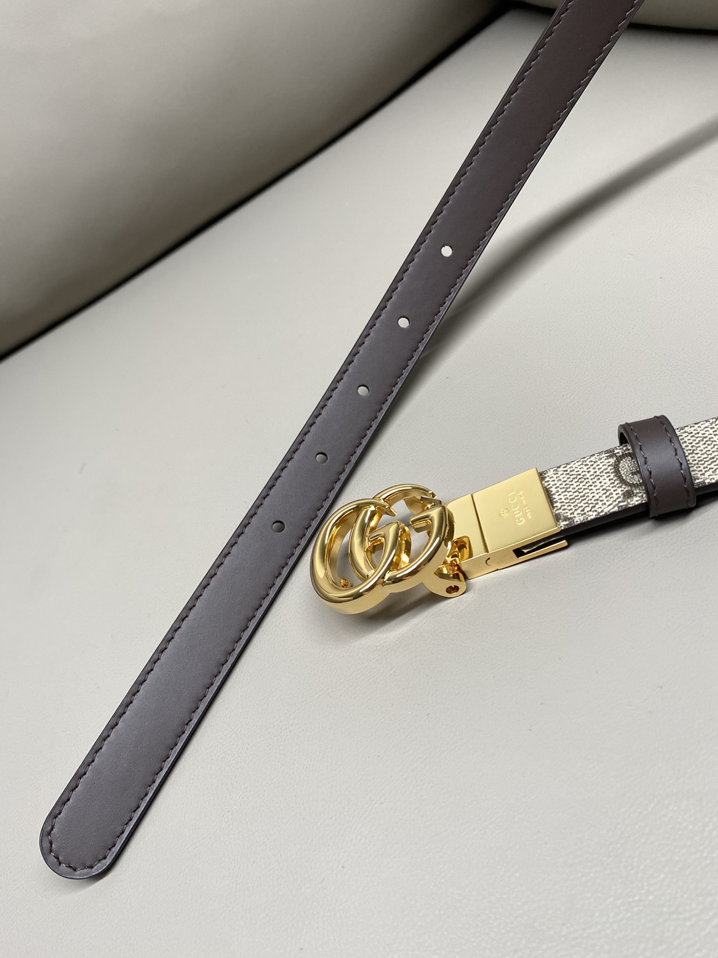 Gucci Female Basic Belt Canvas Black Narrow Width S-m