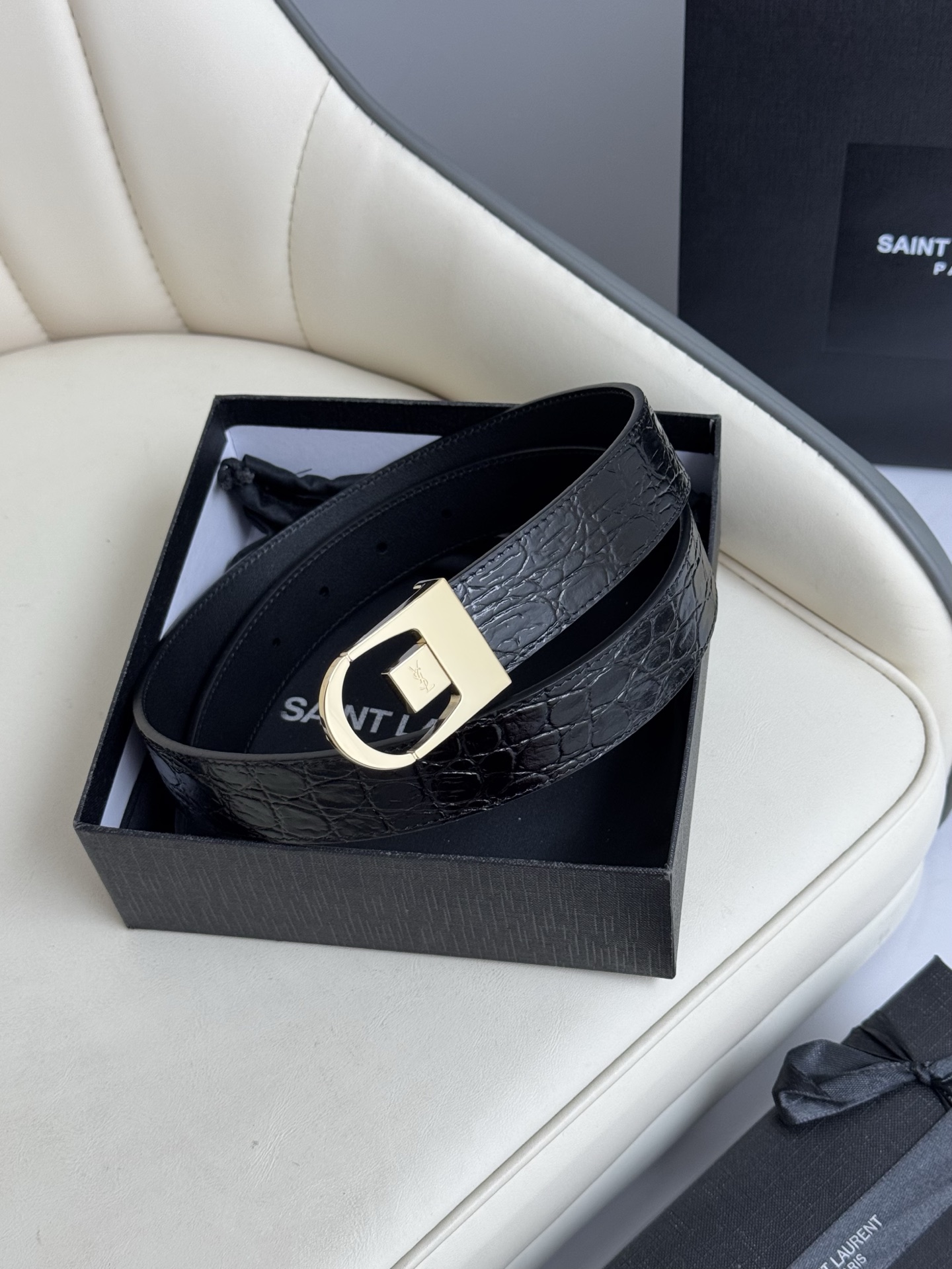Saint Laurent Female Leather Belt S-m-l