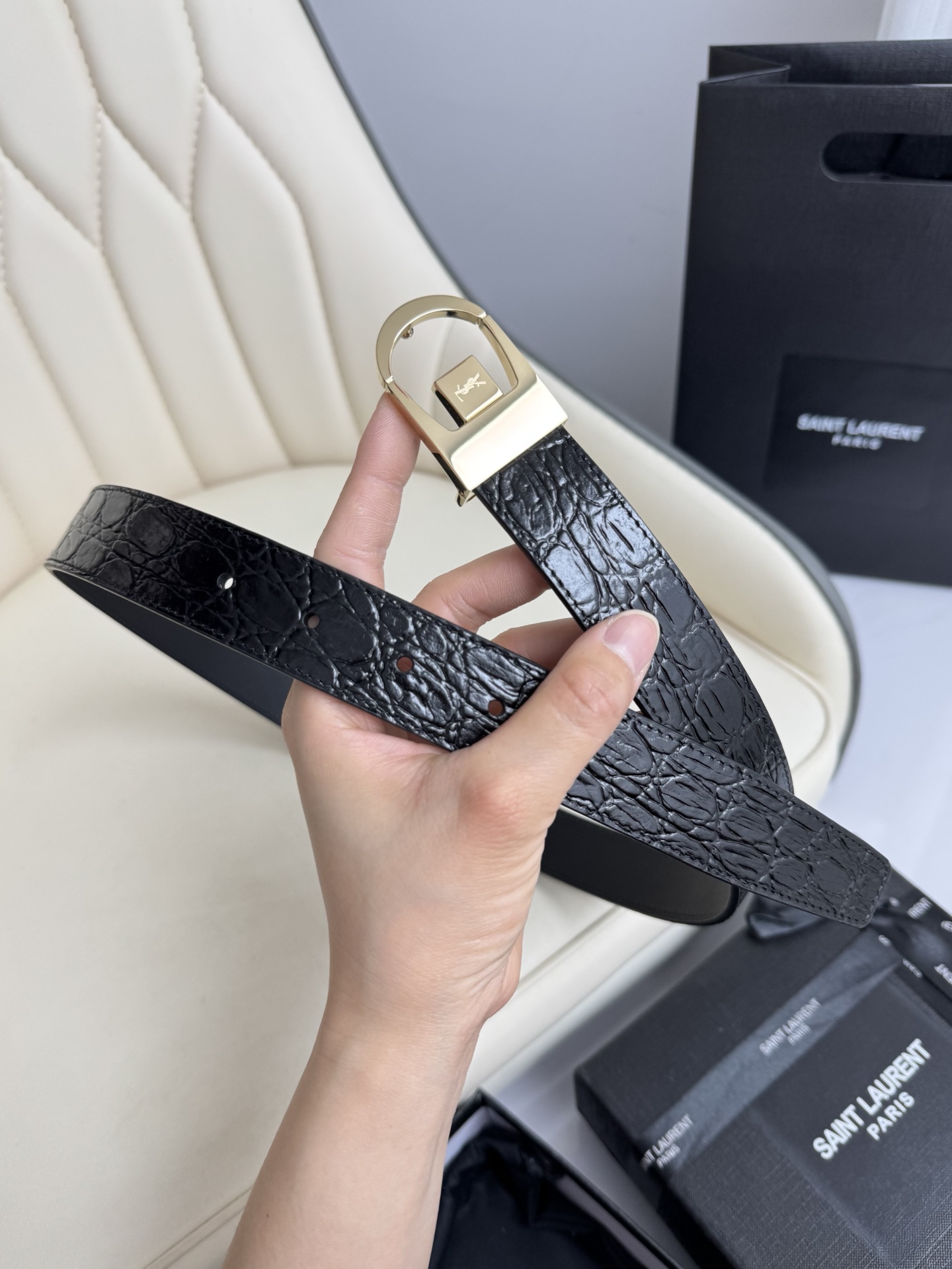 Saint Laurent Female Leather Belt S-m-l