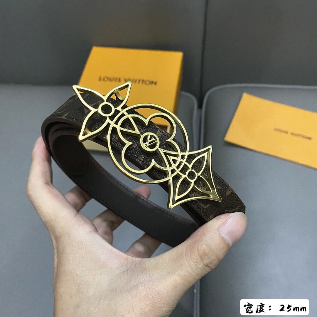 Louis Vuitton Female Basic Belt Cow Leather 25mm-s