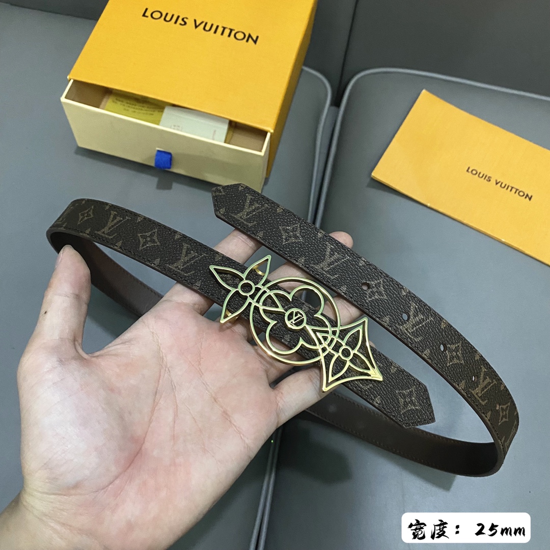 Louis Vuitton Female Basic Belt Cow Leather 25mm-s