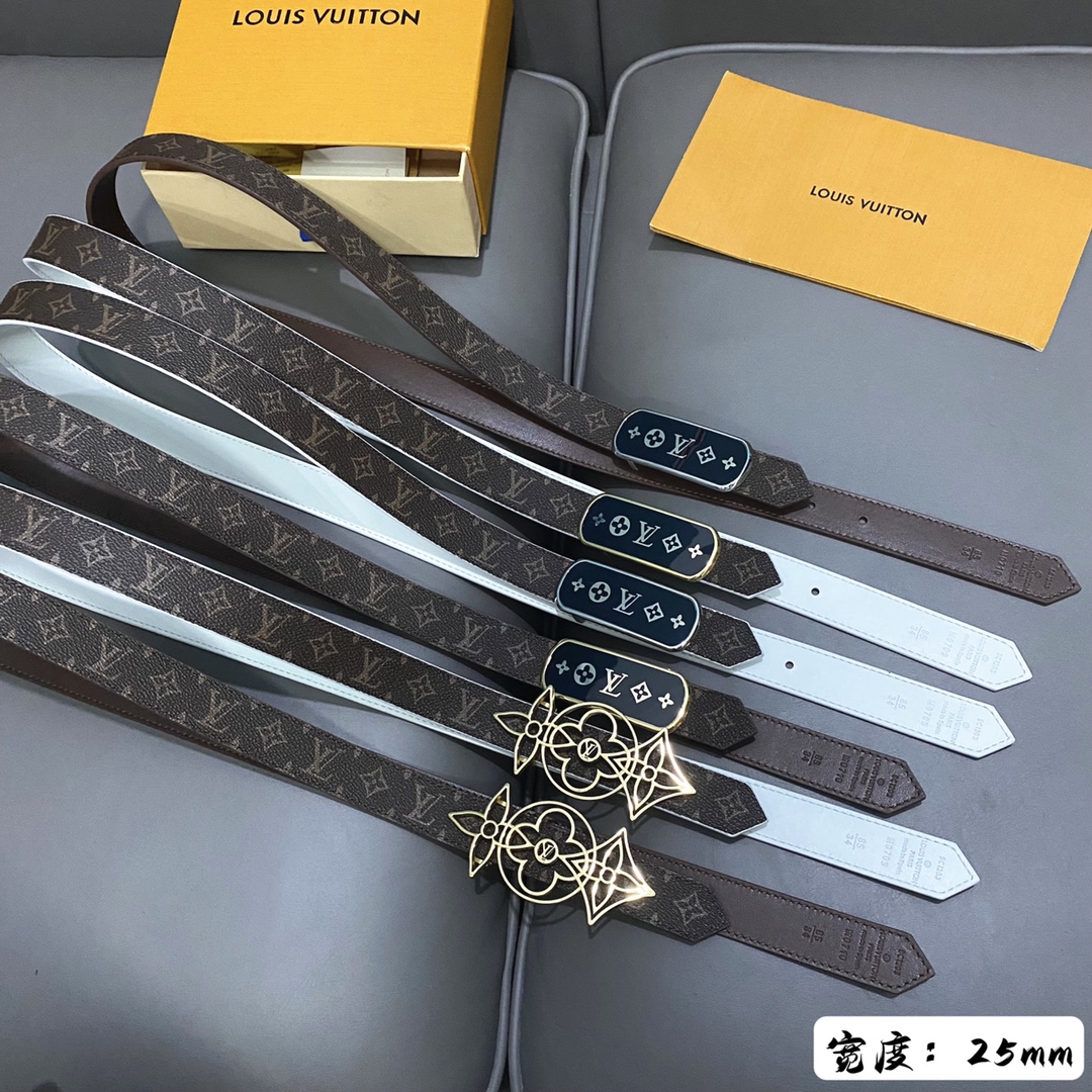 Louis Vuitton Female Basic Belt Cow Leather 25mm-s