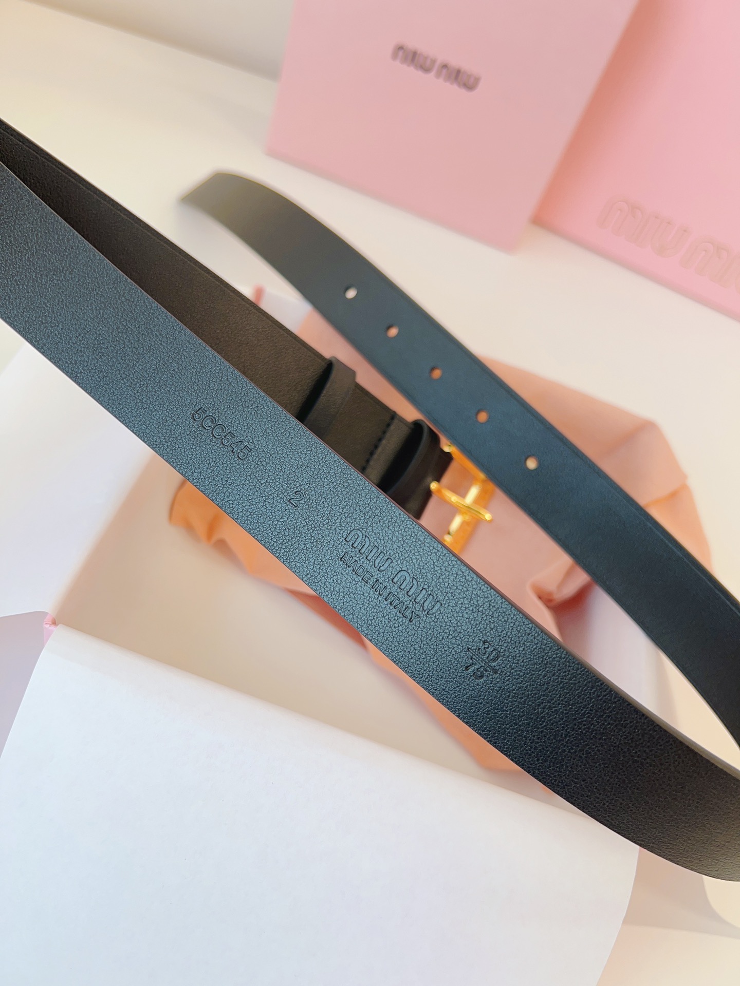 Miu Miu Female Leather Belt Cow Leather M-l