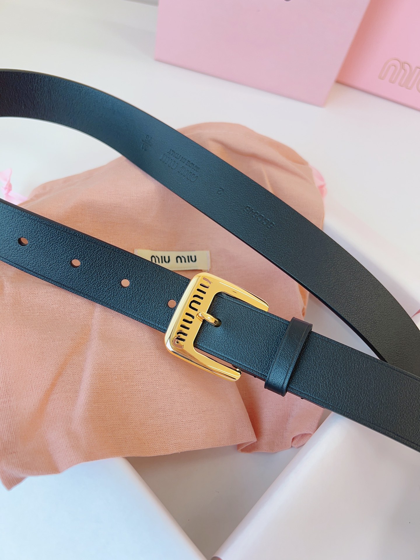 Miu Miu Female Leather Belt Cow Leather M-l